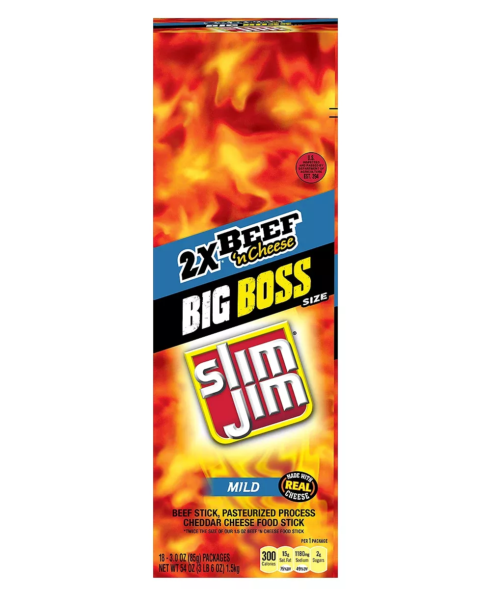 Conagra Retail Slim Jim Mild Beef & Cheese Stick Count 3 Ounce Size - 108 Per Case