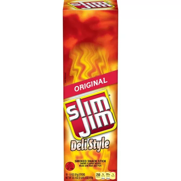 Conagra Retail Slim Jim Original Deli Style Smoked Snack Stick Count 1.8 Ounce Size - 108 Per Case
