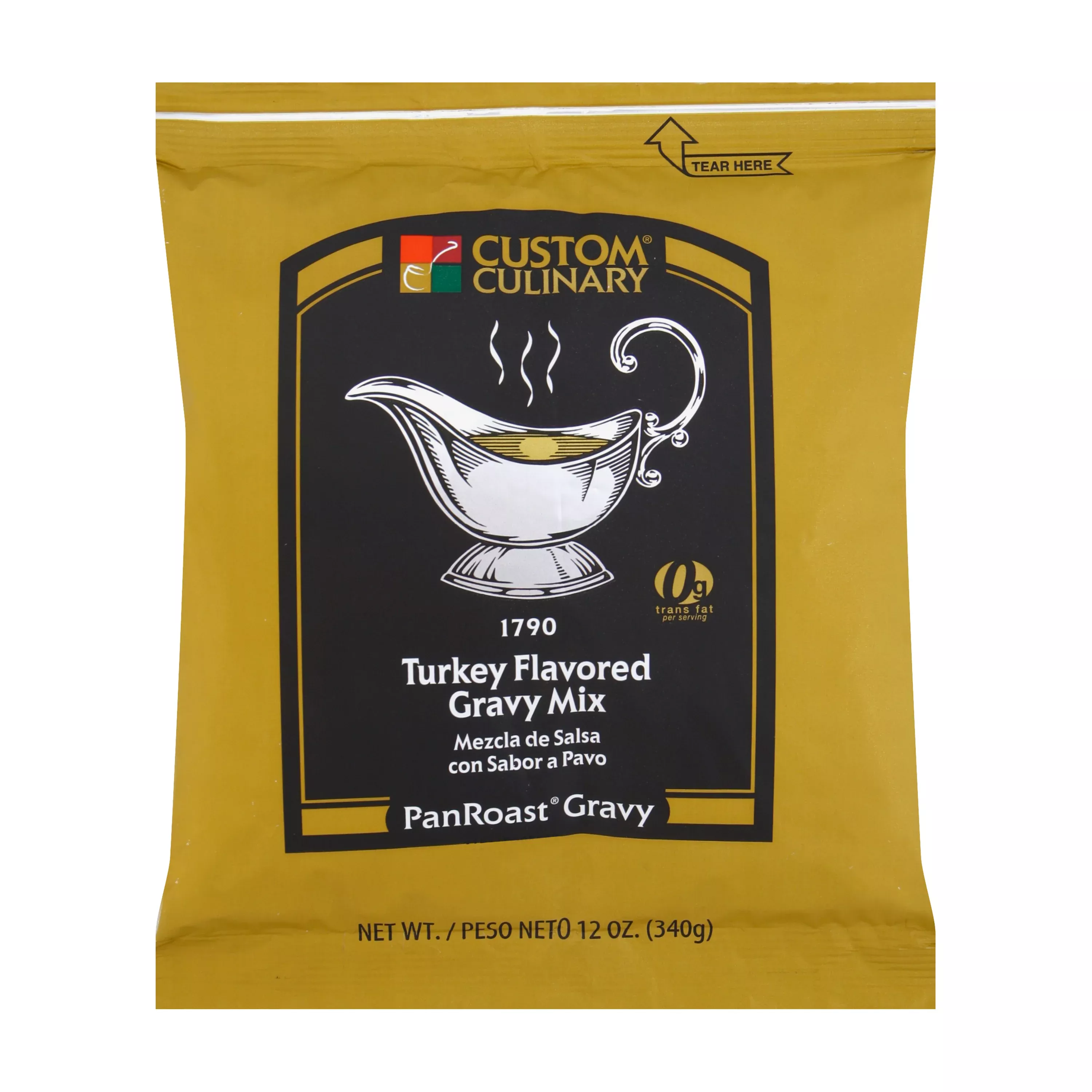 Custom Culinary Mix Gravy Turkey Flavored Shelf Stable 12 Ounce Size - 8 Per Case