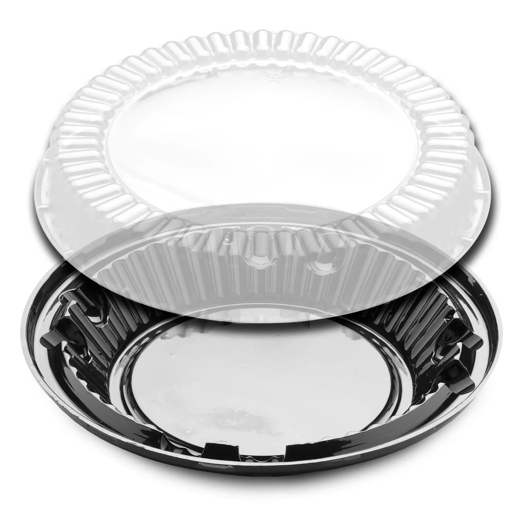 D & W Fine Pack 10.9" Black Ps Pie Base W/ Low Flut - 160 Per Case