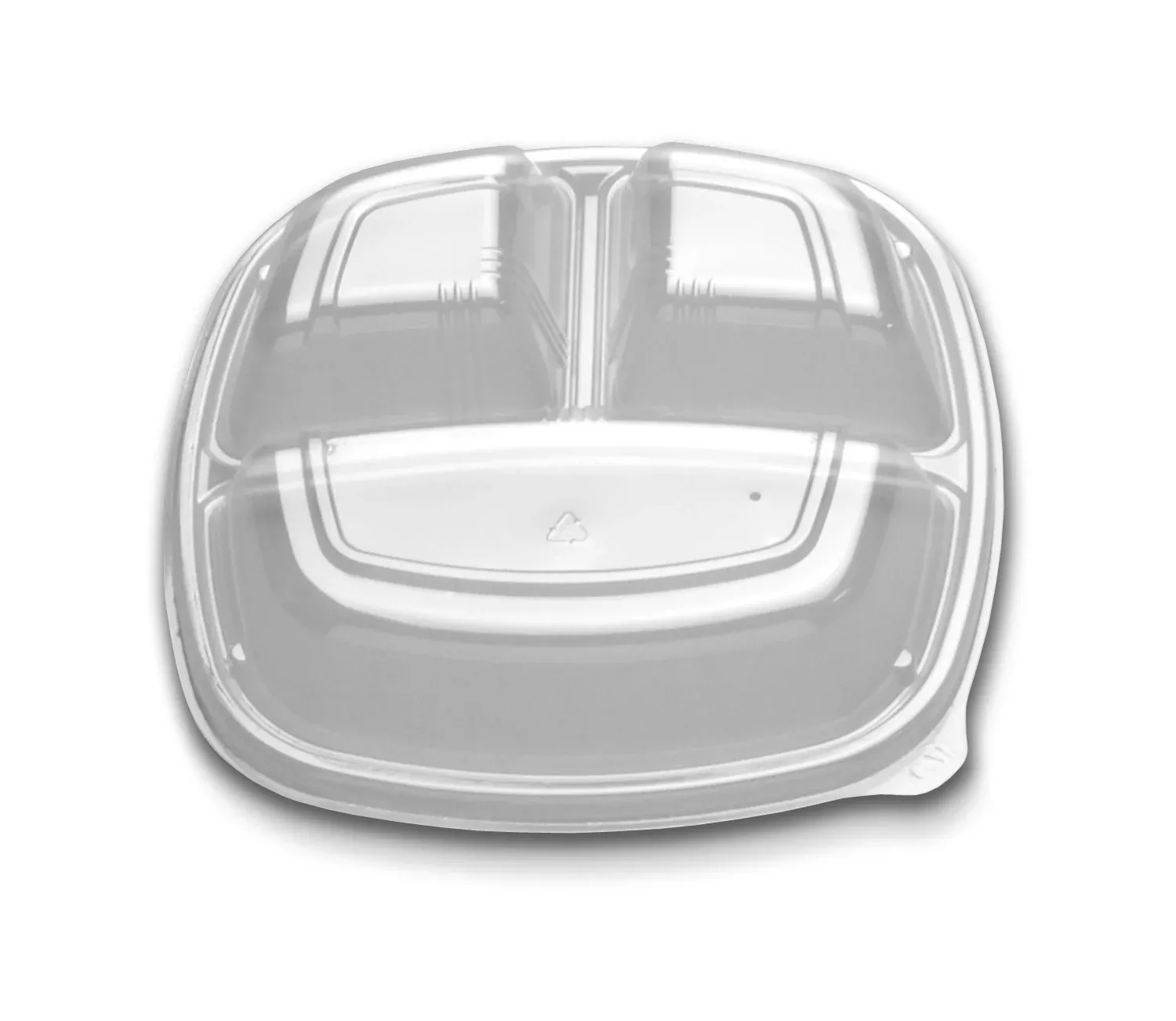 D & W Fine Pack Forum 9" Square Ps 3-Comp. High Dome Lid W/1 Vent - 300 Per Case