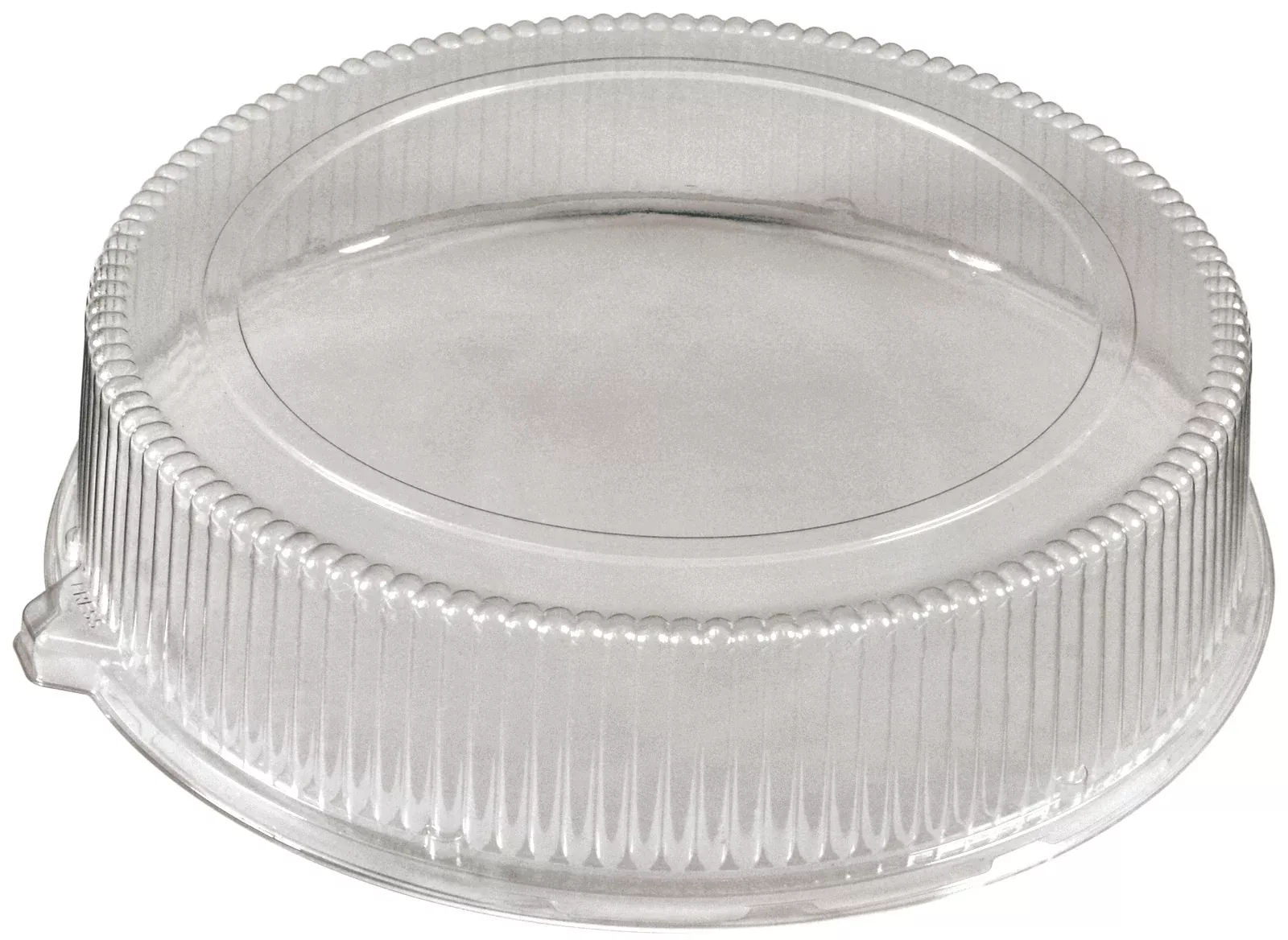 D & W Fine Pack Partipak 16" Round PET Fluted Dome Lid - 50 Per Case