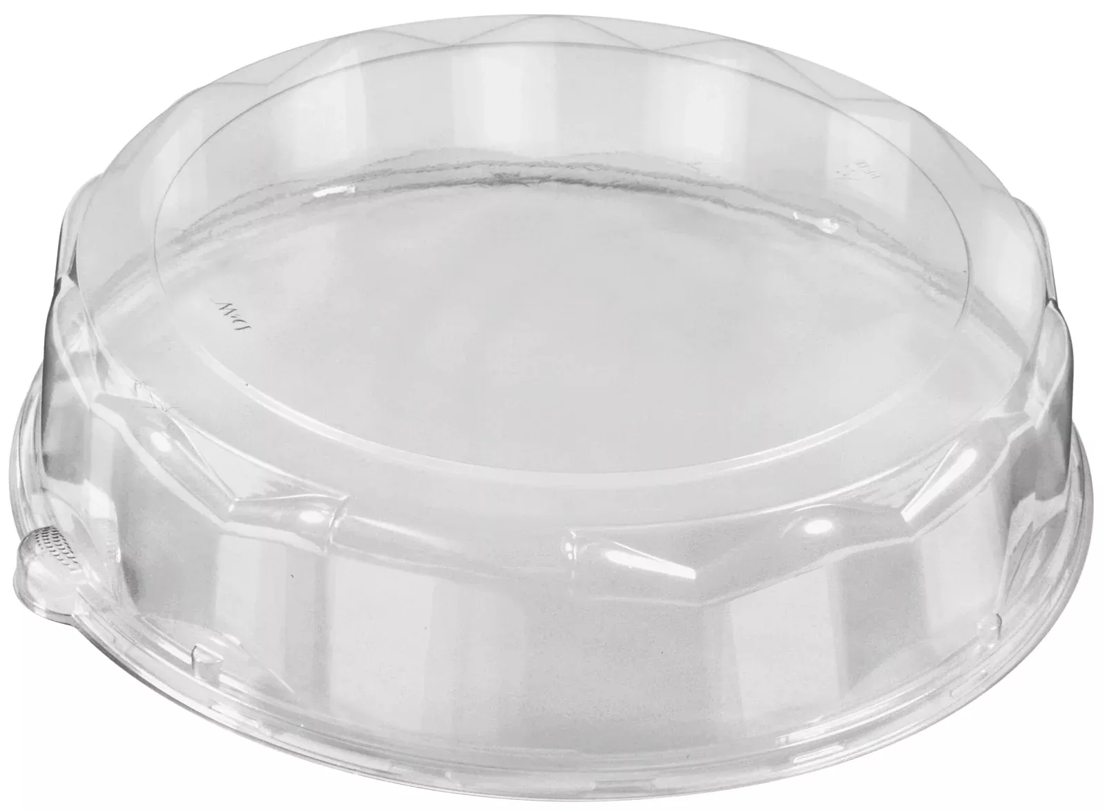 D & W Fine Pack Partipak 16" Round PET Wide Panel Fluted Lid - 50 Per Case