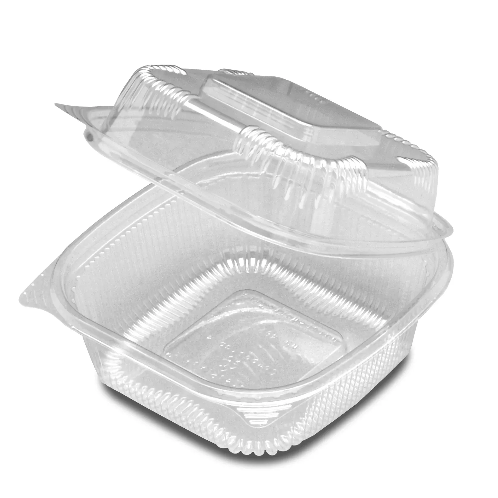 D & W Fine Pack Seeshell 6" Square Pla Hinge - 250 Per Case