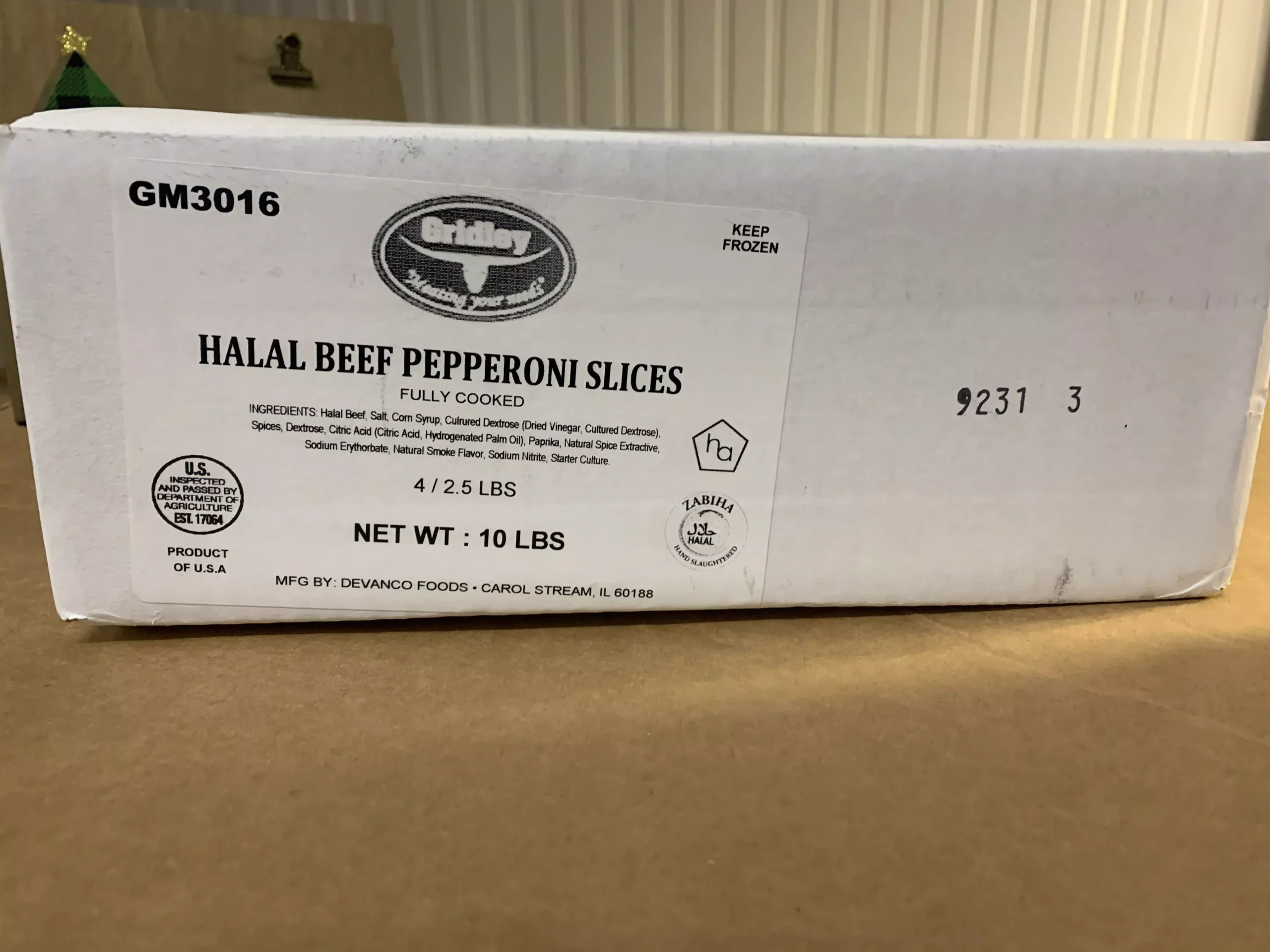 Devanco Foods All Beef Halal Pepperoni 5 Pound Each - 2 Per Case