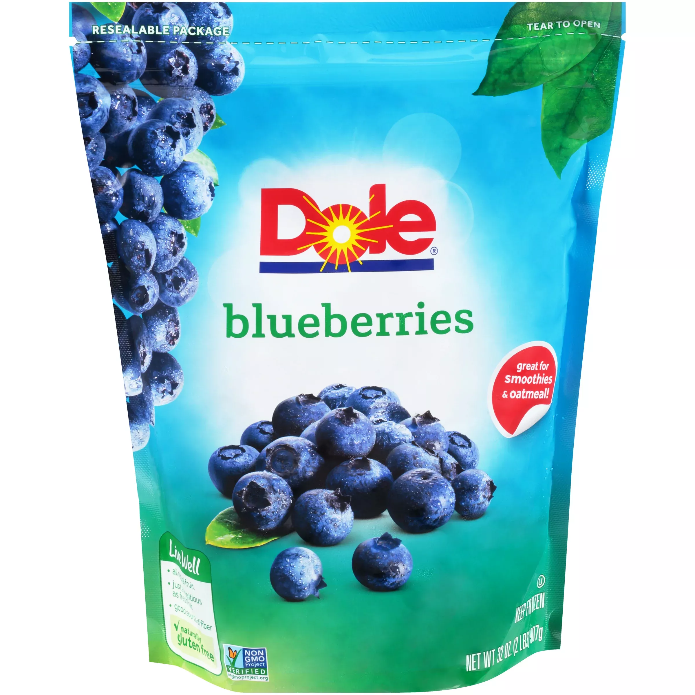 Dole Frozen Blueberries Individual Quick Frozen 2 Pound Each - 6 Per Case