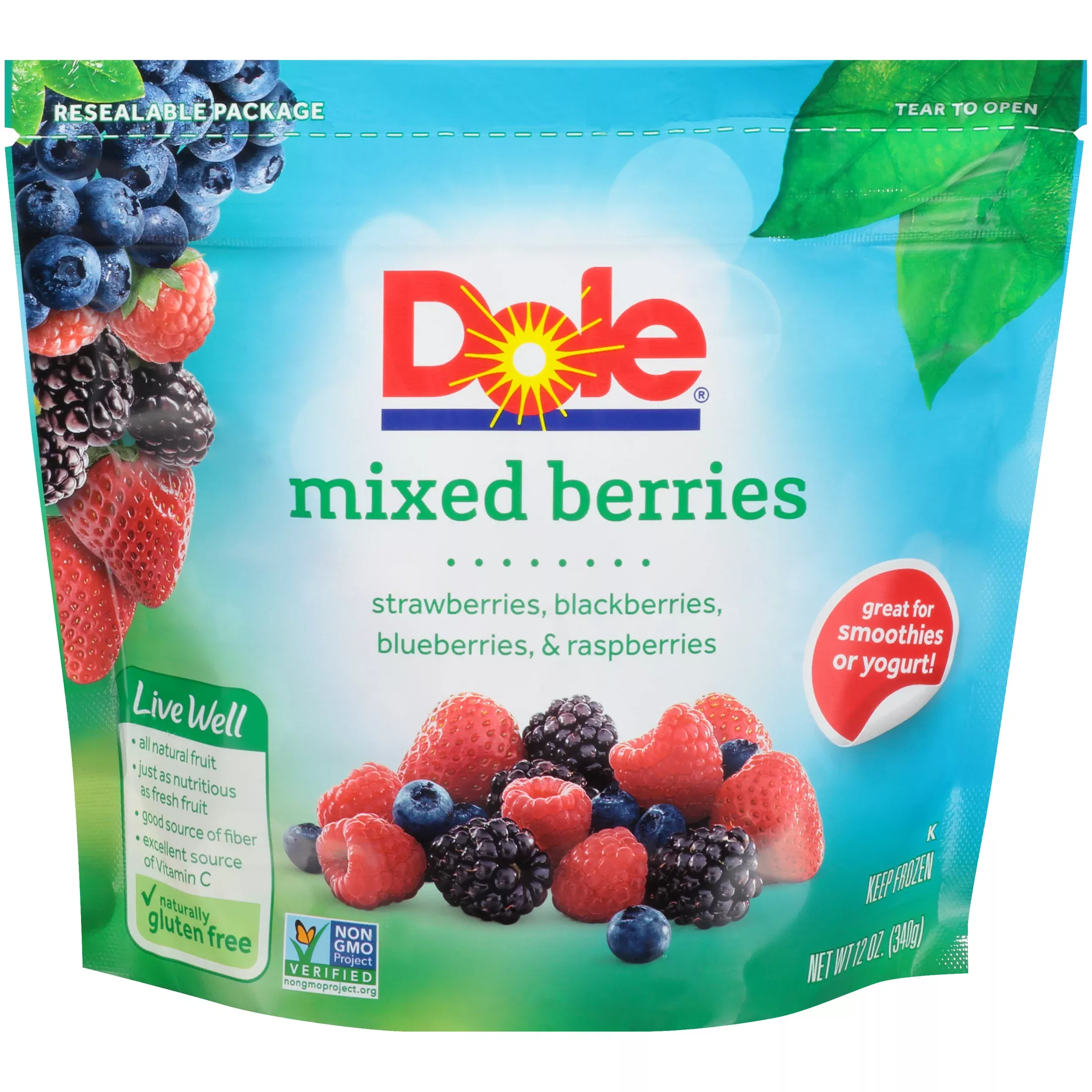 Dole Frozen Mixed Berry Su Bag 12 Ounce Size - 8 Per Case