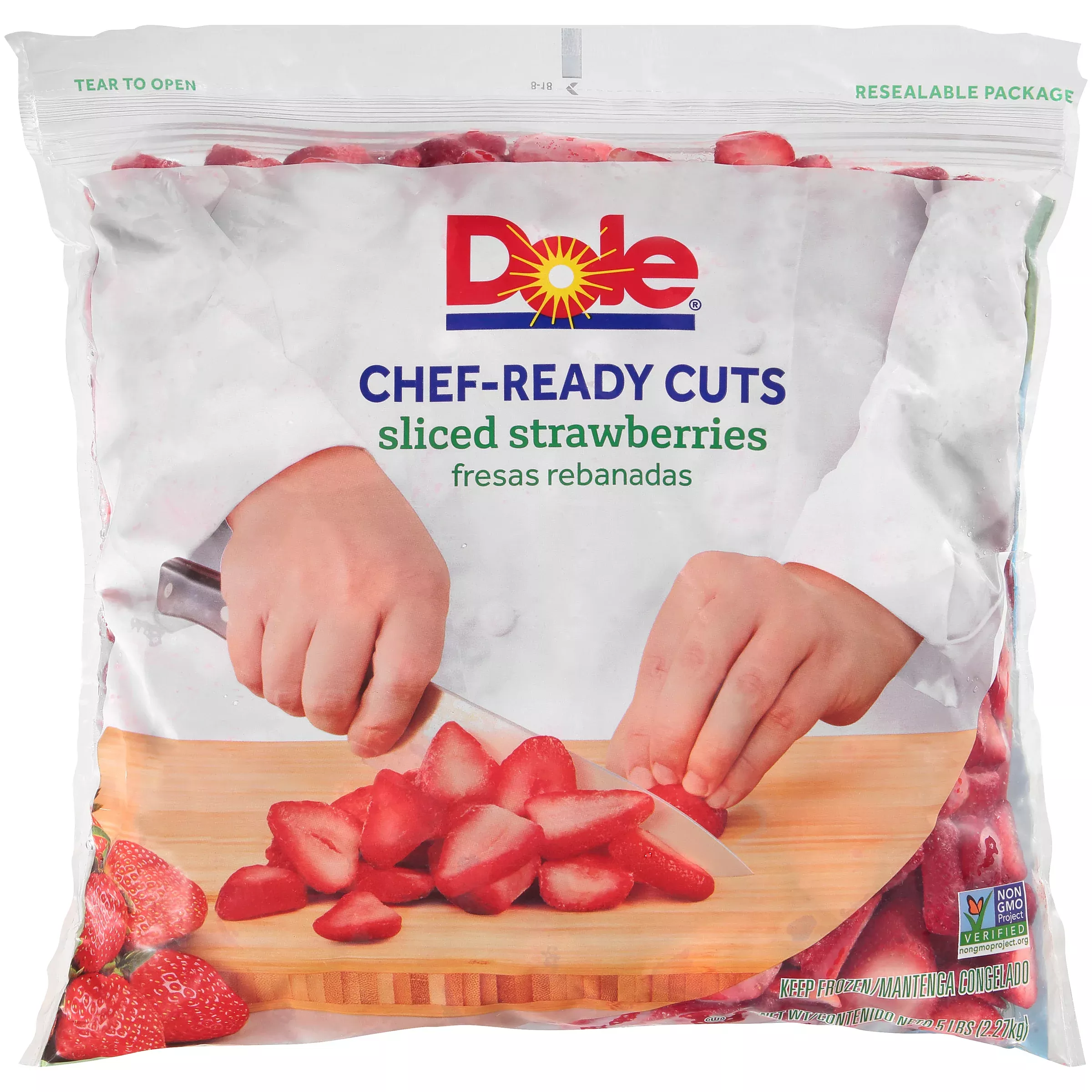 Dole Frozen Strawberry Sliced Individual Quick Frozen 5 Pound Each - 2 Per Case