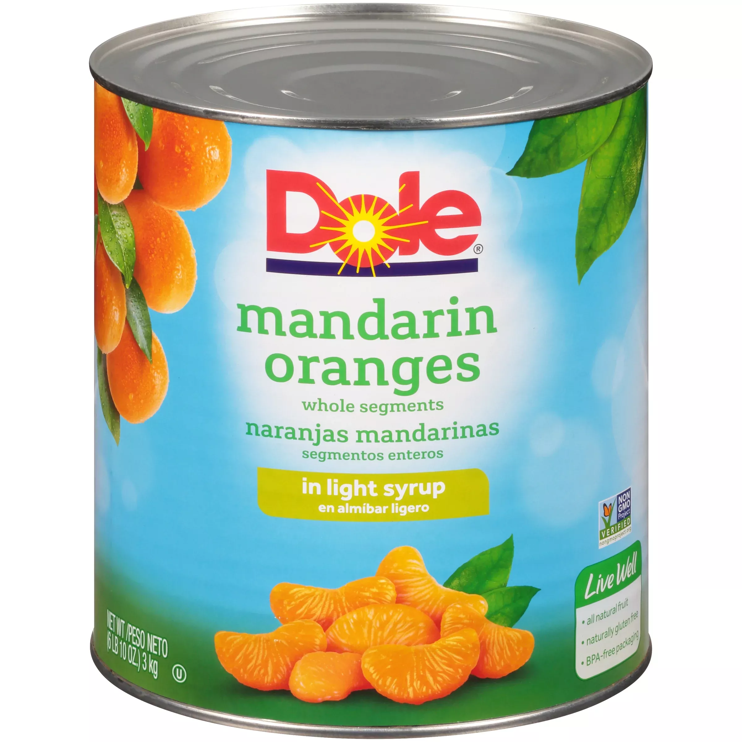 Dole Mandarin Orange in Light Syrup 106.187 Ounce Size - 6 Per Case