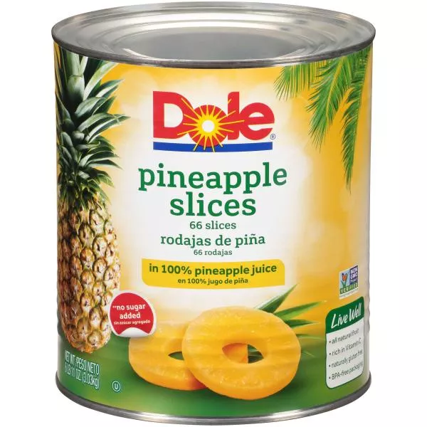 Dole Pineapple Slices Choice in Juice 107.04 Ounce Size - 6 Per Case