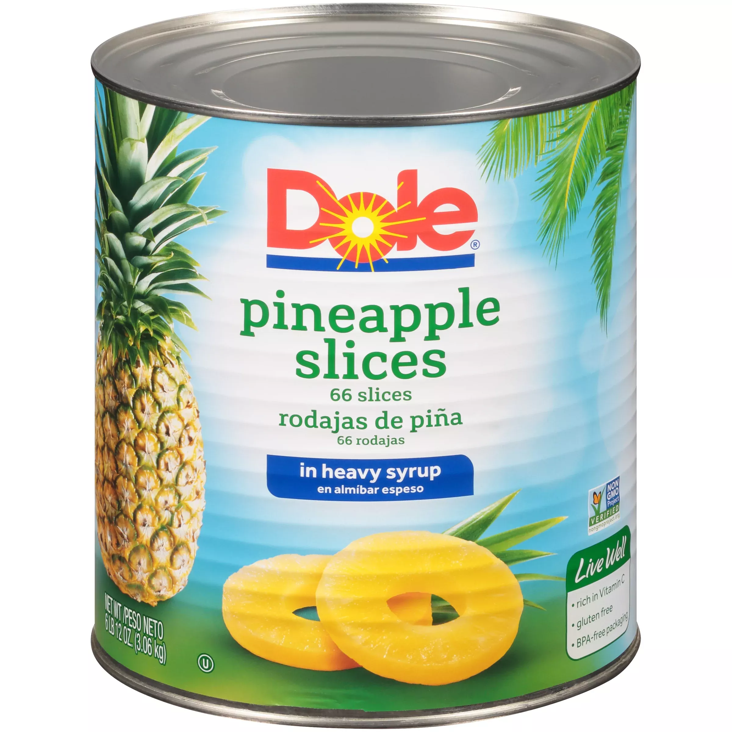 Dole Pineapple Slices in Heavy Syrup 108 Ounce Size - 6 Per Case
