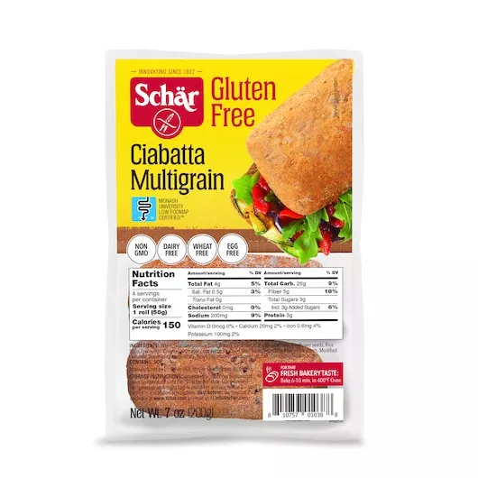 Dr. Schar Gluten Free Multigrain Ciabatta, 0.44 Pound - 5 Per Case