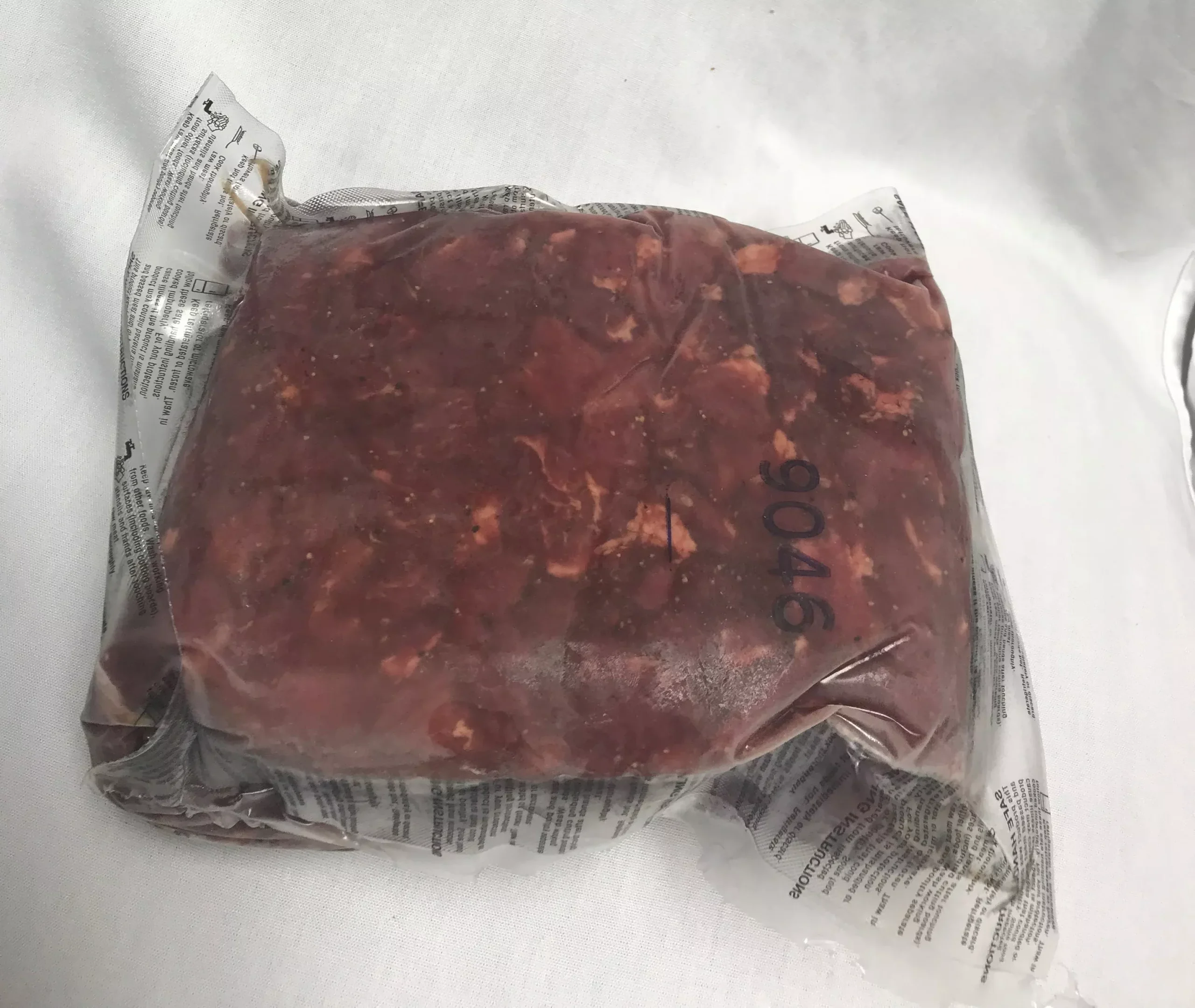 Eddy Packing Frozen Raw Diced Marinated Beef Knuckles 5 Pound Each - 2 Per Case