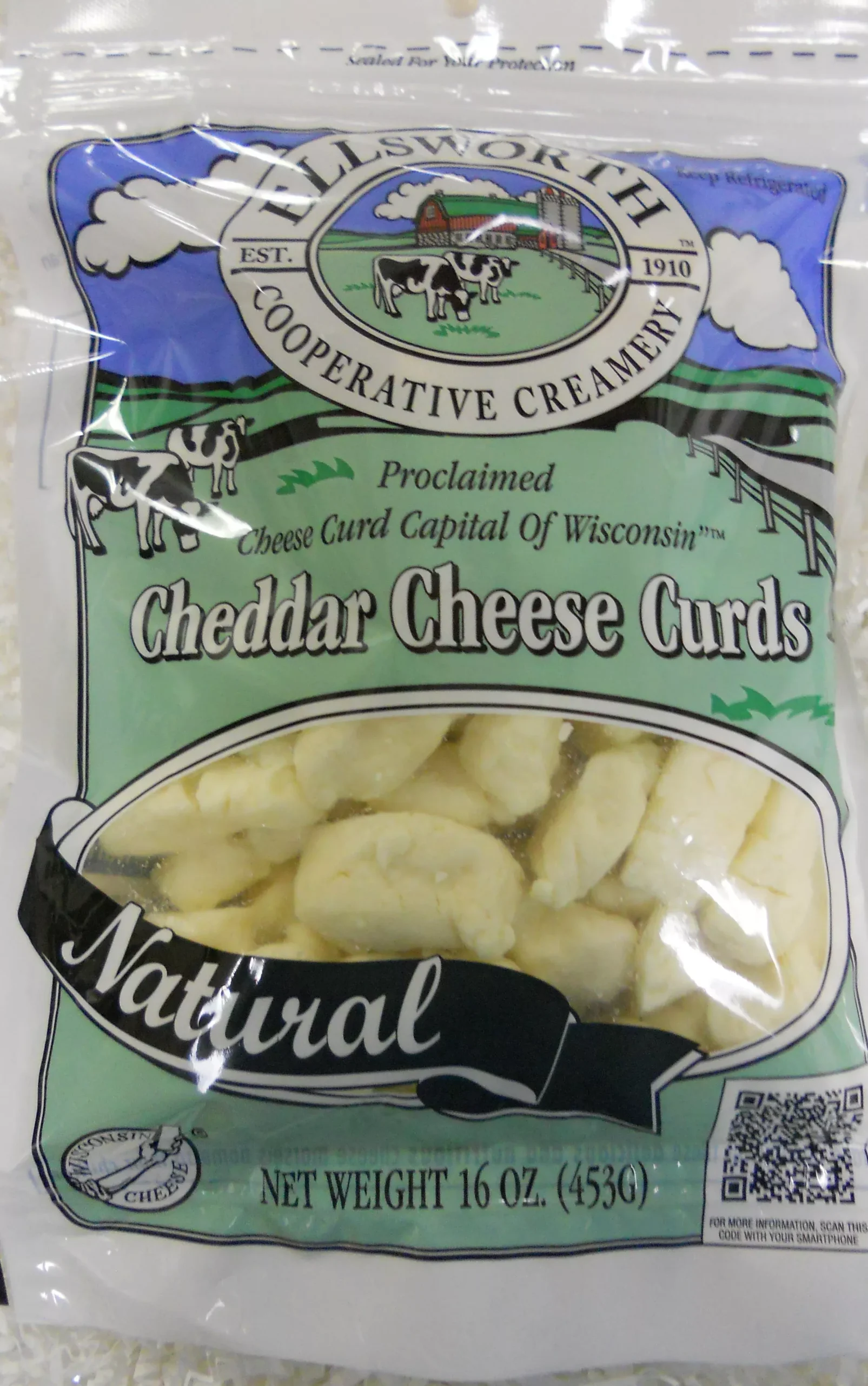 Ellsworth Creamery Ref Ellsworth White Cheddar Cheese Curd 16 Ounce Size - 8 Per Case
