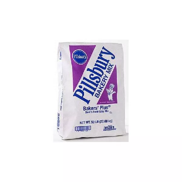 General Mills Pillsbury Bakers' Plus Cake Mix Devil's Food 50 Pound Each - 1 Per Case