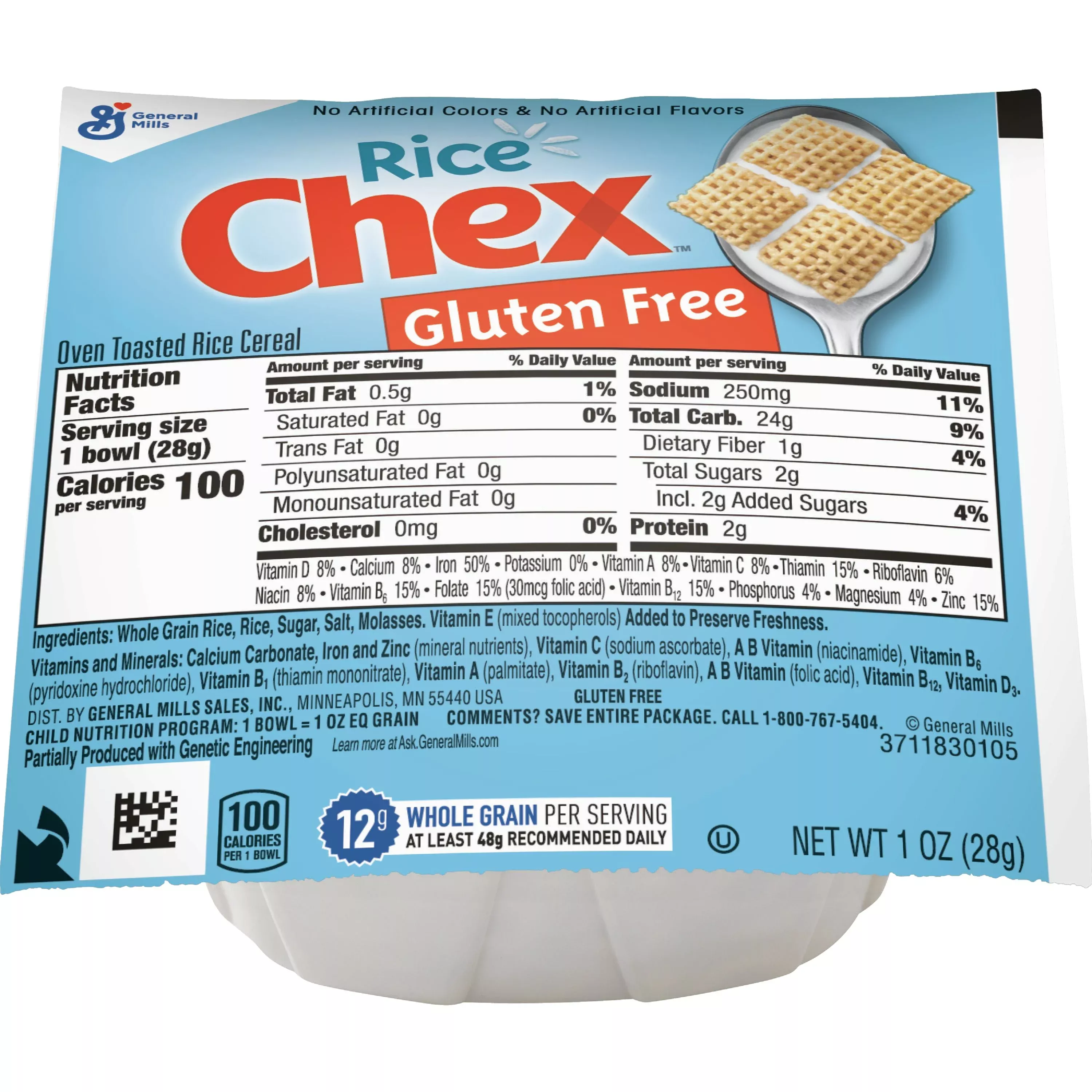 General Mills Rice Chex Cereal Single Serve Bowlpak 1 Ounce Size - 96 Per Case