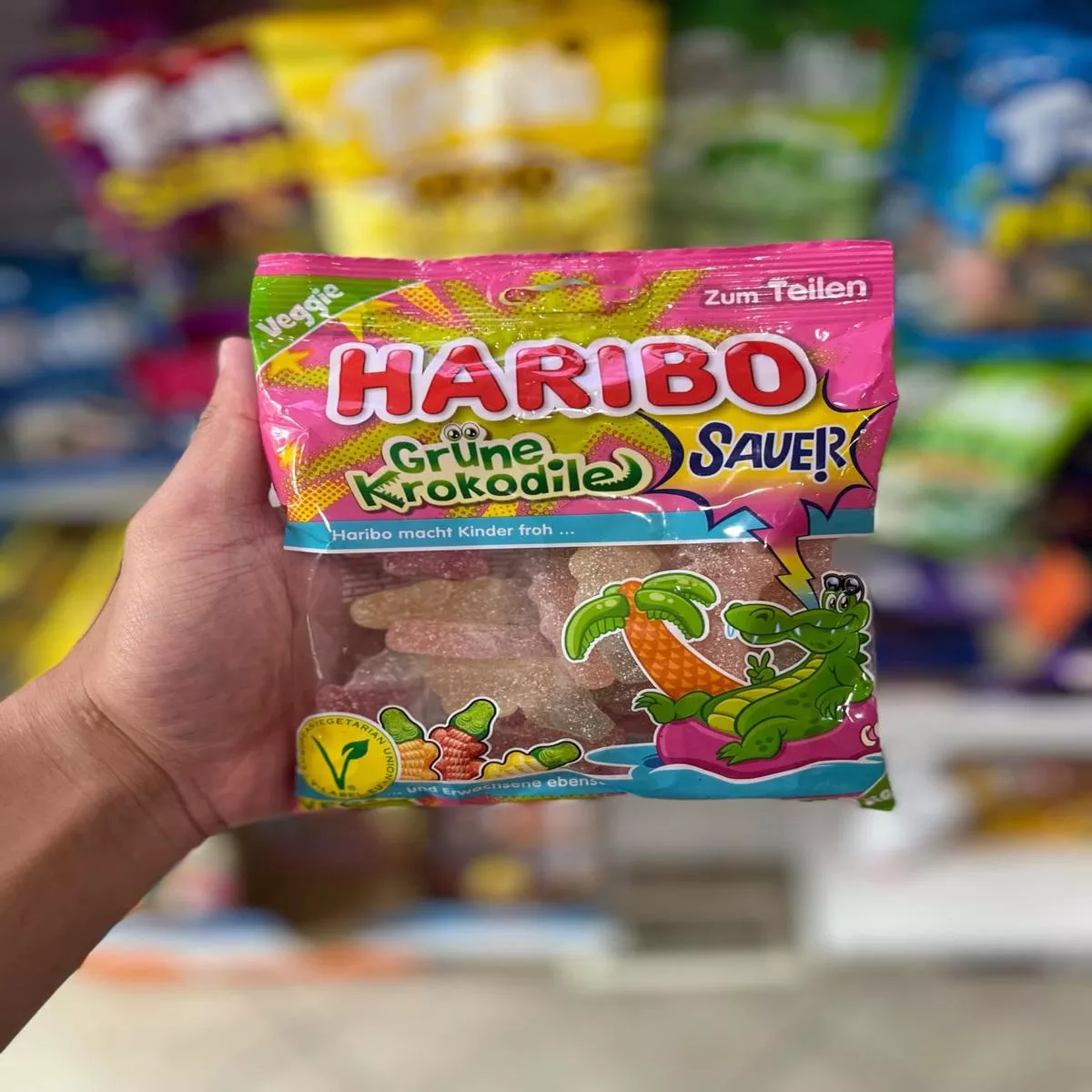 (GERMANY) HARIBO SOUR GRUNE KROKODILE (VEGAN) – 175G