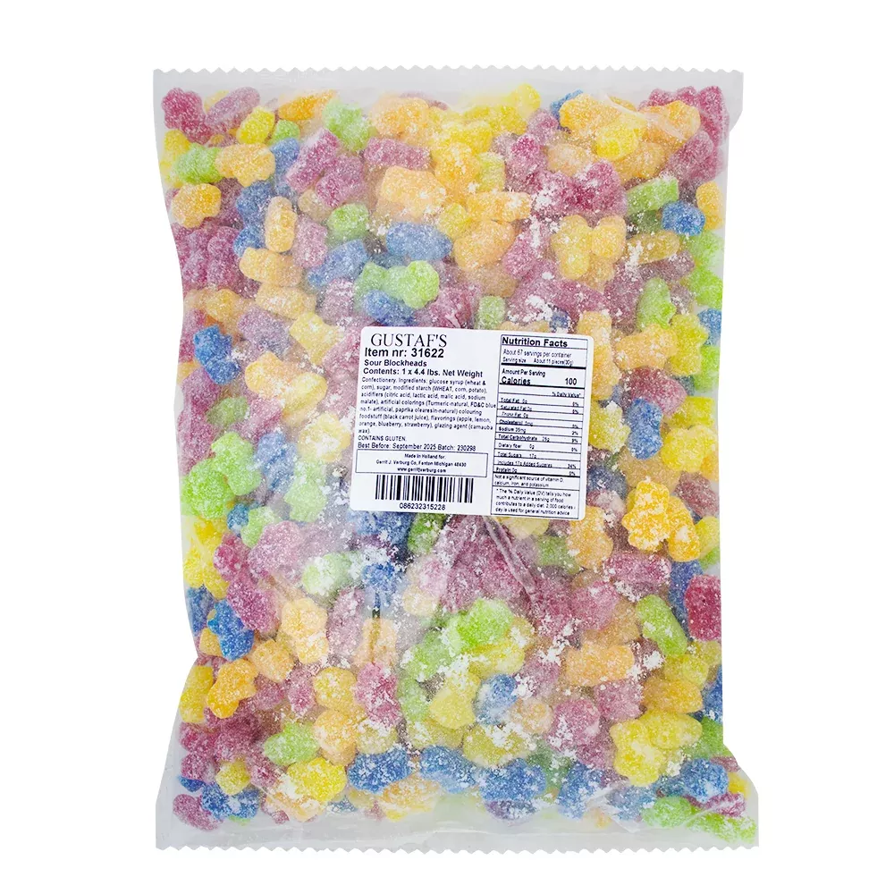 Gustaf's Sour Blockheads Bulk Assorted Sour - 2kg