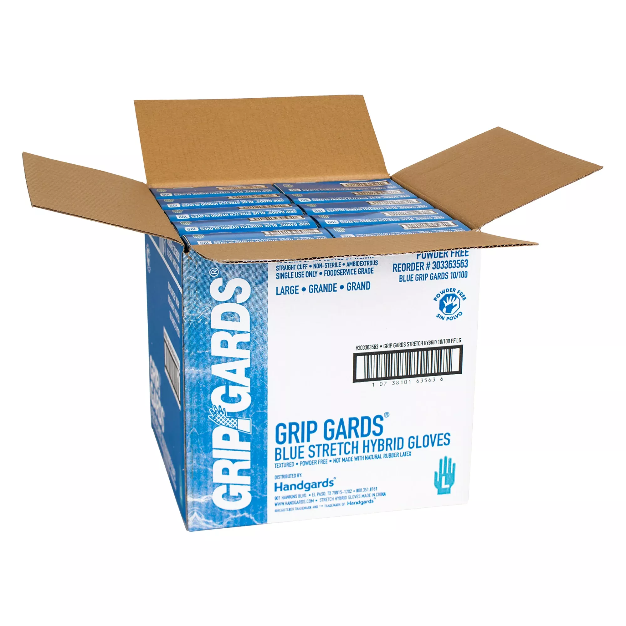 Handgards Glove Blue Stretch Large 100 Each - 10 Per Case