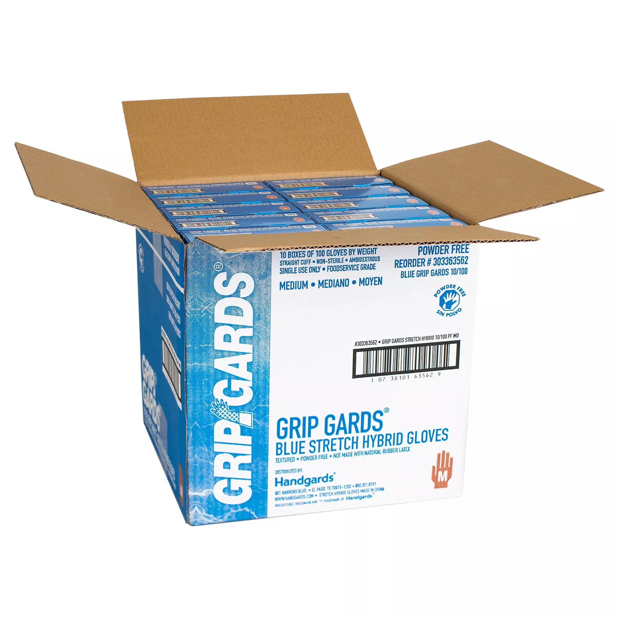 Handgards Glove Blue Stretch Medium 100 Each - 10 Per Case