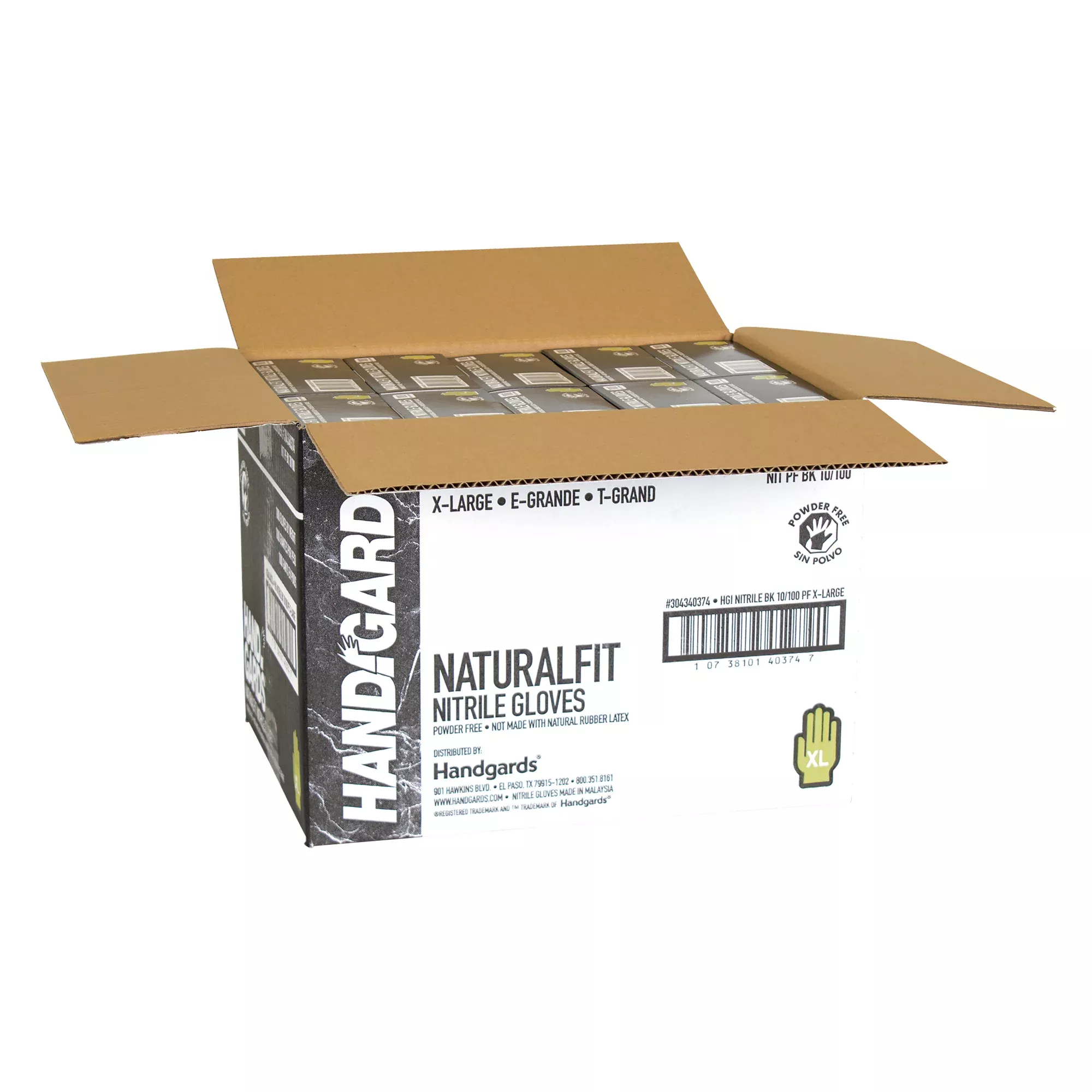 Handgards Glove Nitrile Performance Black Extra Large 100 Each - 10 Per Case