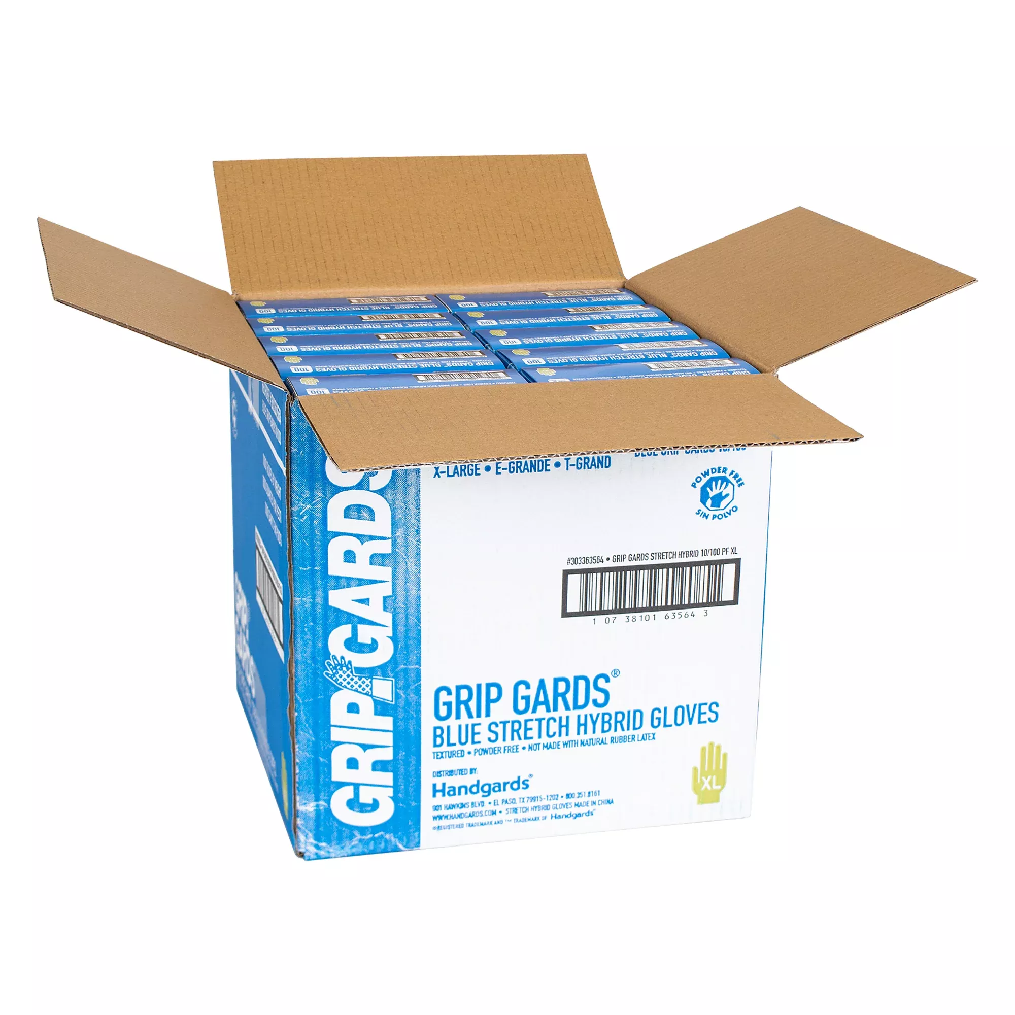 Handgards Gloves Stretch Blue Extra Large 100 Each - 10 Per Case