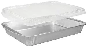 Handi-foil Of America Rectangular Entree Silver with Low Dome Lid 1 Each - 25 Per Case