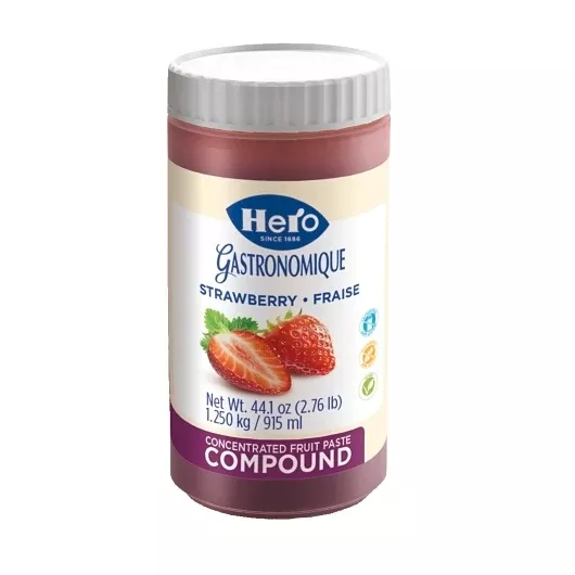 Hero- Jams Preserves & Nectars Hero Fruit Paste Compound Strawberry 2.75 Pound Each - 3 Per Case