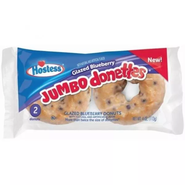 Hostess Brands Llc Hostess Glazed Blueberry Jumbo Donuts Single Serve Frozen 4 Ounce Size - 36 Per Case