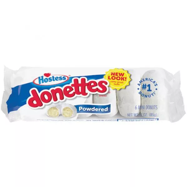 Hostess Brands Llc Hostess Powdered Sugar Mini Donette Single Serve Frozen 3 Ounce Size - 60 Per Case