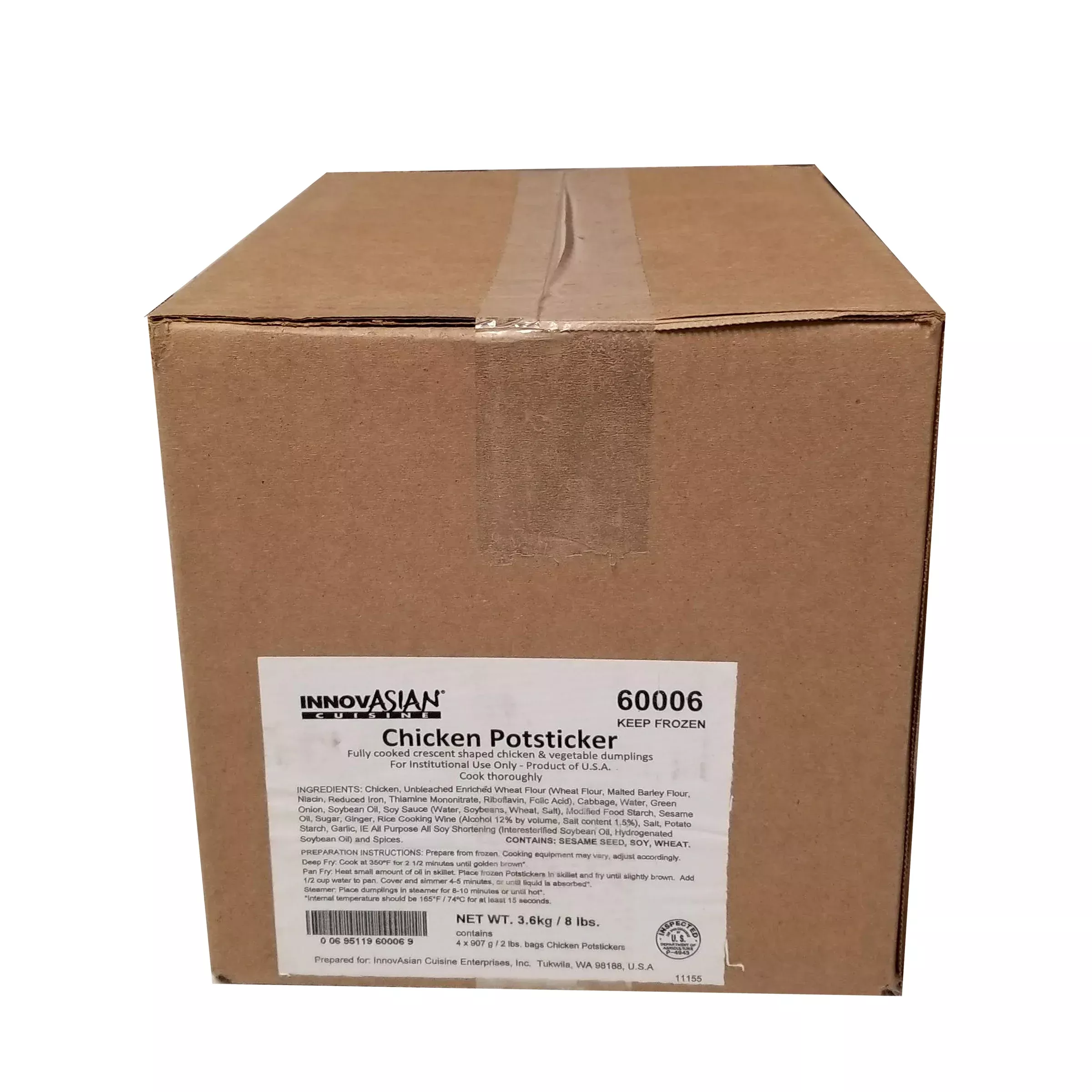Innovasian Prepared Chicken Potstickers 2 Pound Each - 4 Per Case