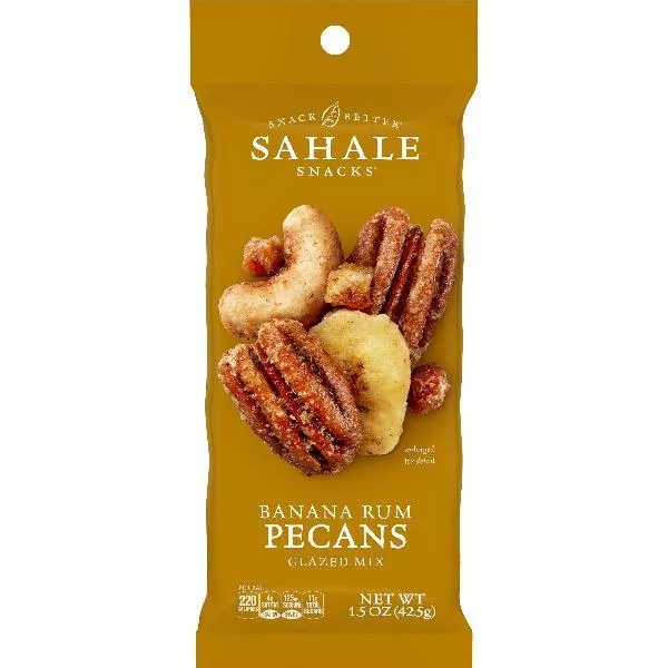 Kar's Nuts Sahale Banana Rum Pecans Glazed Mix 1.5 Ounce Size - 18 Per Case