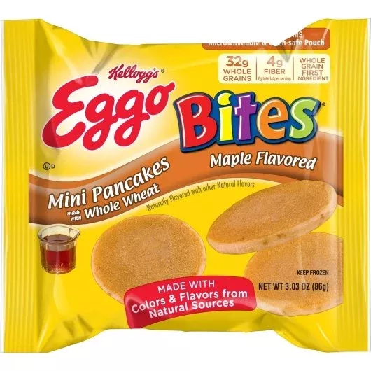 Kellanova Kellogg Frozen Kellogg's Eggo Bites Mini Maple Pancake 3.03 Ounce Size - 72 Per Case