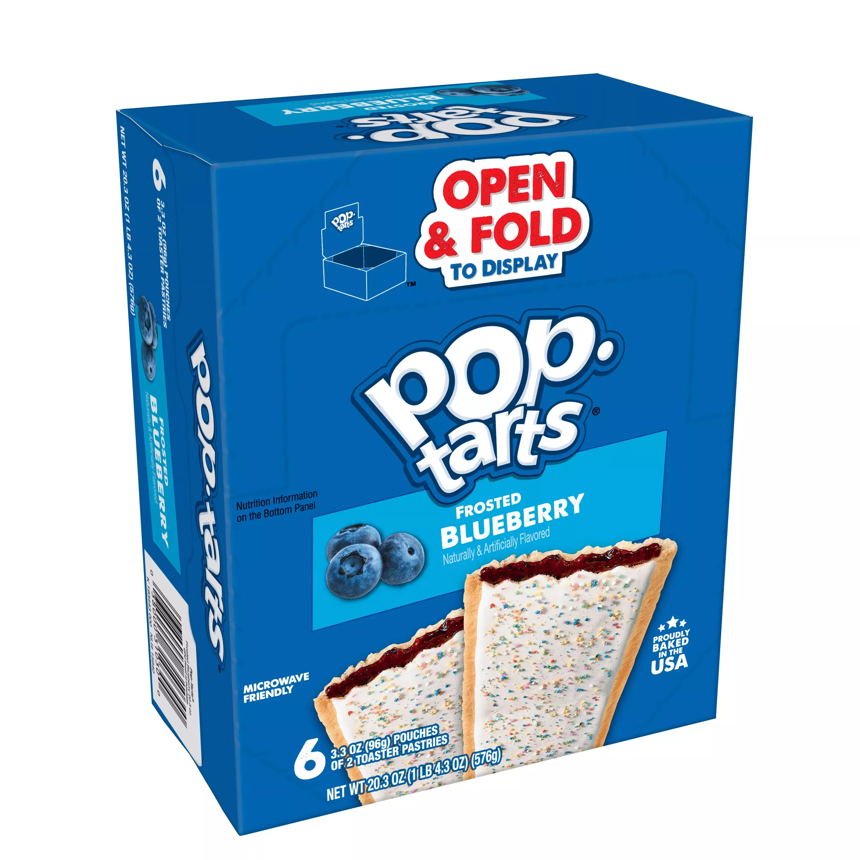 Kellanova Kellogg Kellogg's Pop Tarts Frosted Blueberry 3.3 Ounce Size - 72 Per Case