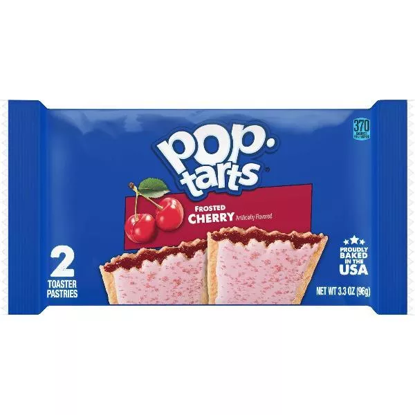 Kellanova Kellogg Kellogg's Pop Tarts Frosted Cherry 3.3 Ounce Size - 72 Per Case