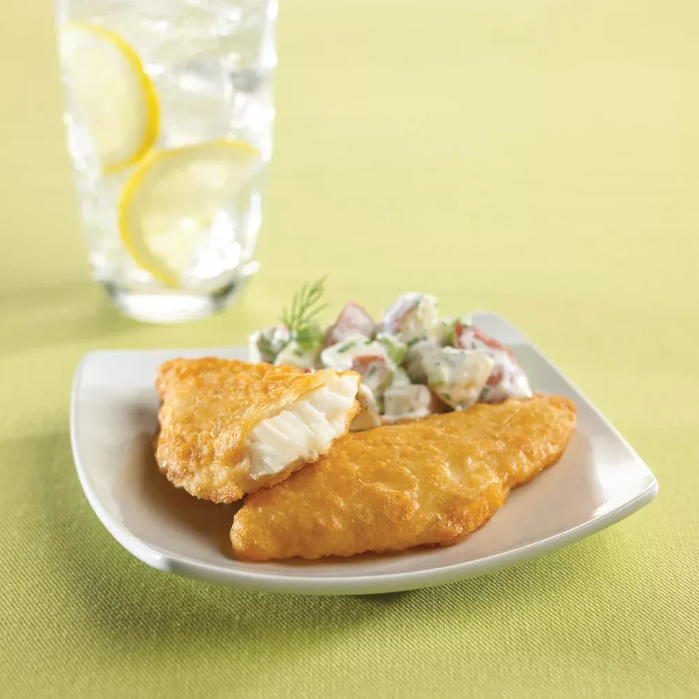 King And Prince Seafood Mrs. Friday's Tavern Battered Cod Fillets 2.5 Pound Each - 4 Per Case