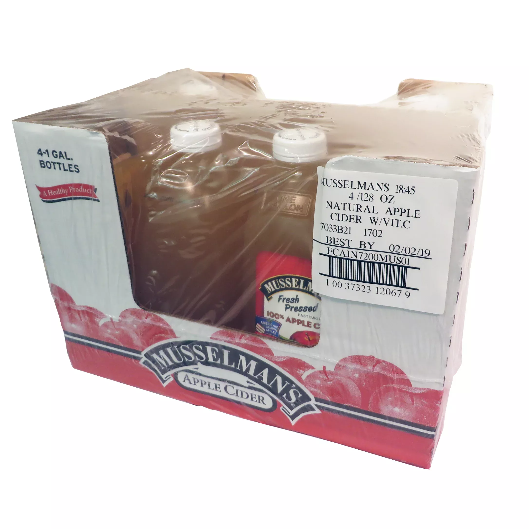 Knouse Foods Inc Musselman's Fresh Pressed Apple Cider Bottles 128 Fluid Ounce - 4 Per Case