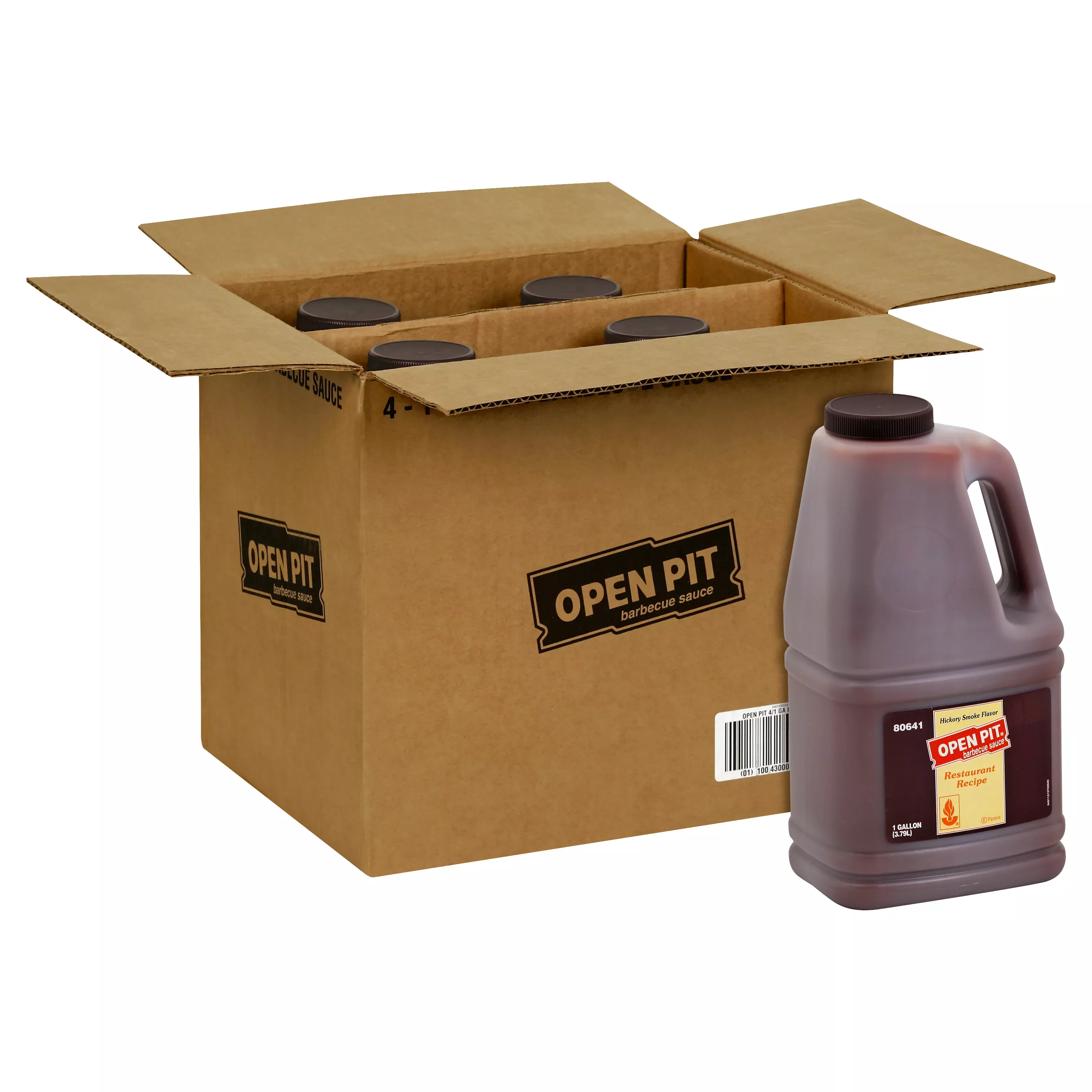 Kraft Heinz Open Pit Hickory Smoke BBQ Sauce 1 Gallon. Jugs 4 Per Case