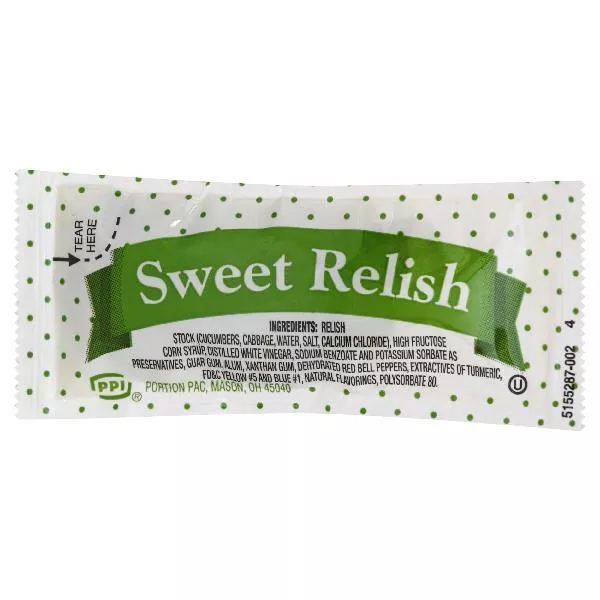 Kraft Heinz Portion Pac Portion Pac Single Serve Sweet Relish 9 Gram Packets 200 Per Case