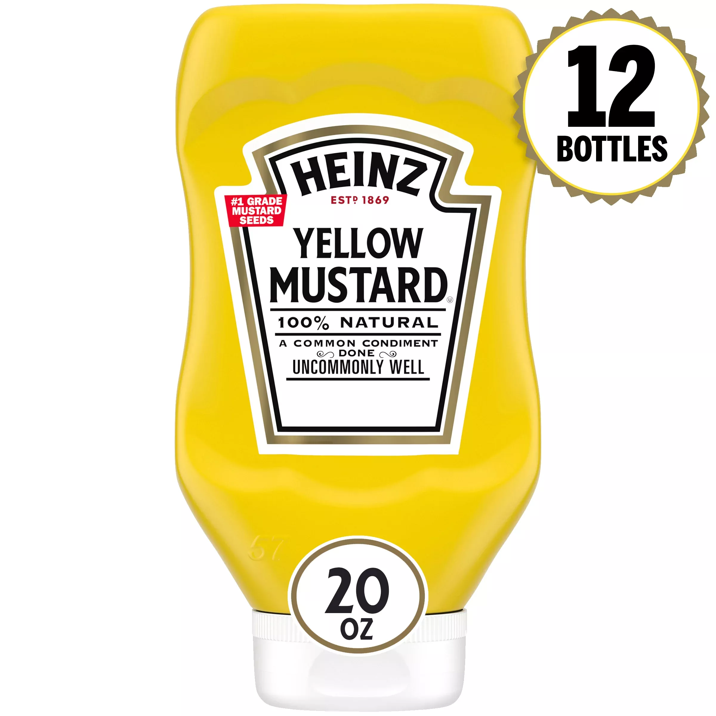 Kraft Heinz Retail Heinz Yellow Mustard, 1.25 Pound Each - 12 Per Case