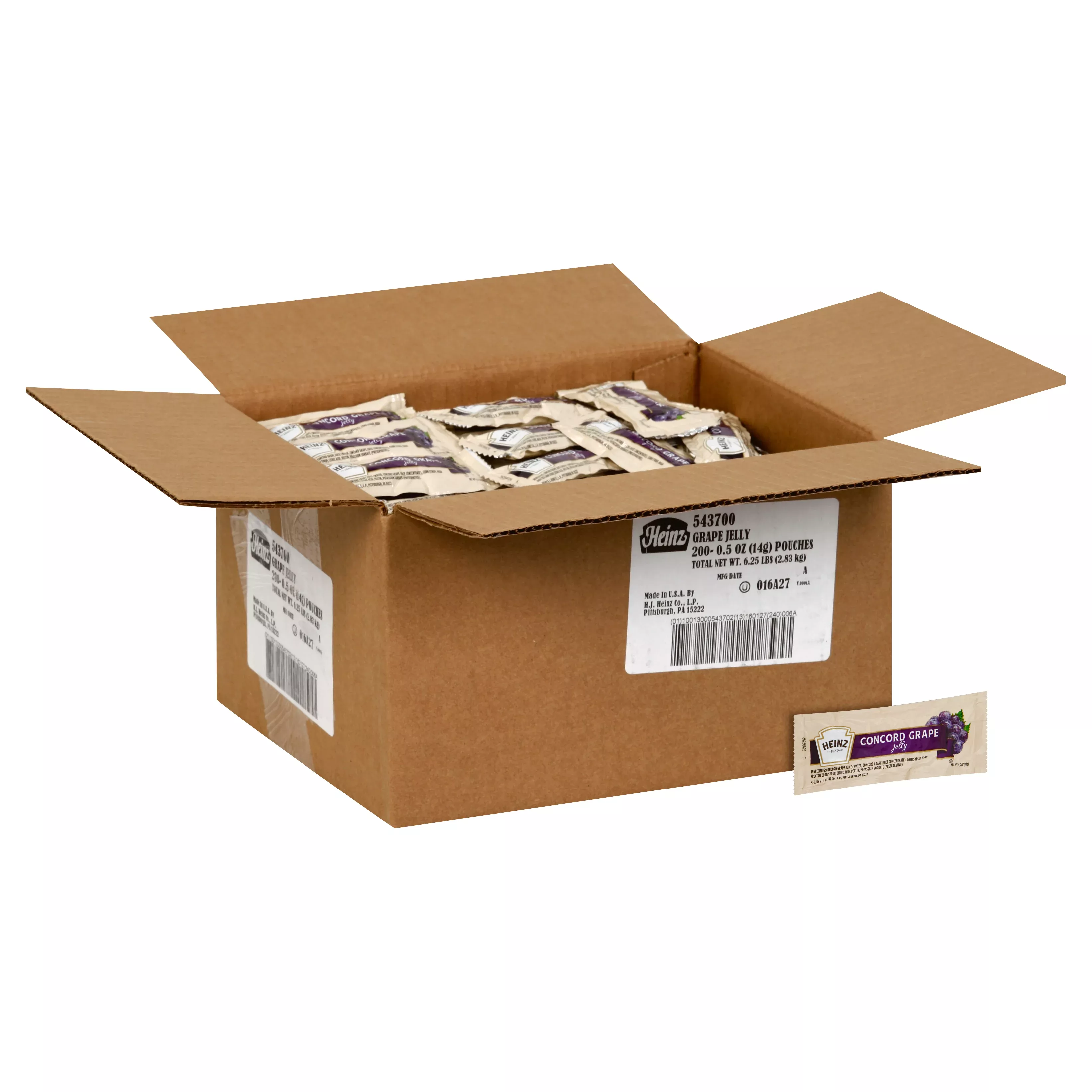 Kraft Heinz Single Serve Grape Jelly 0.5 Ounce Packets 200 Per Case