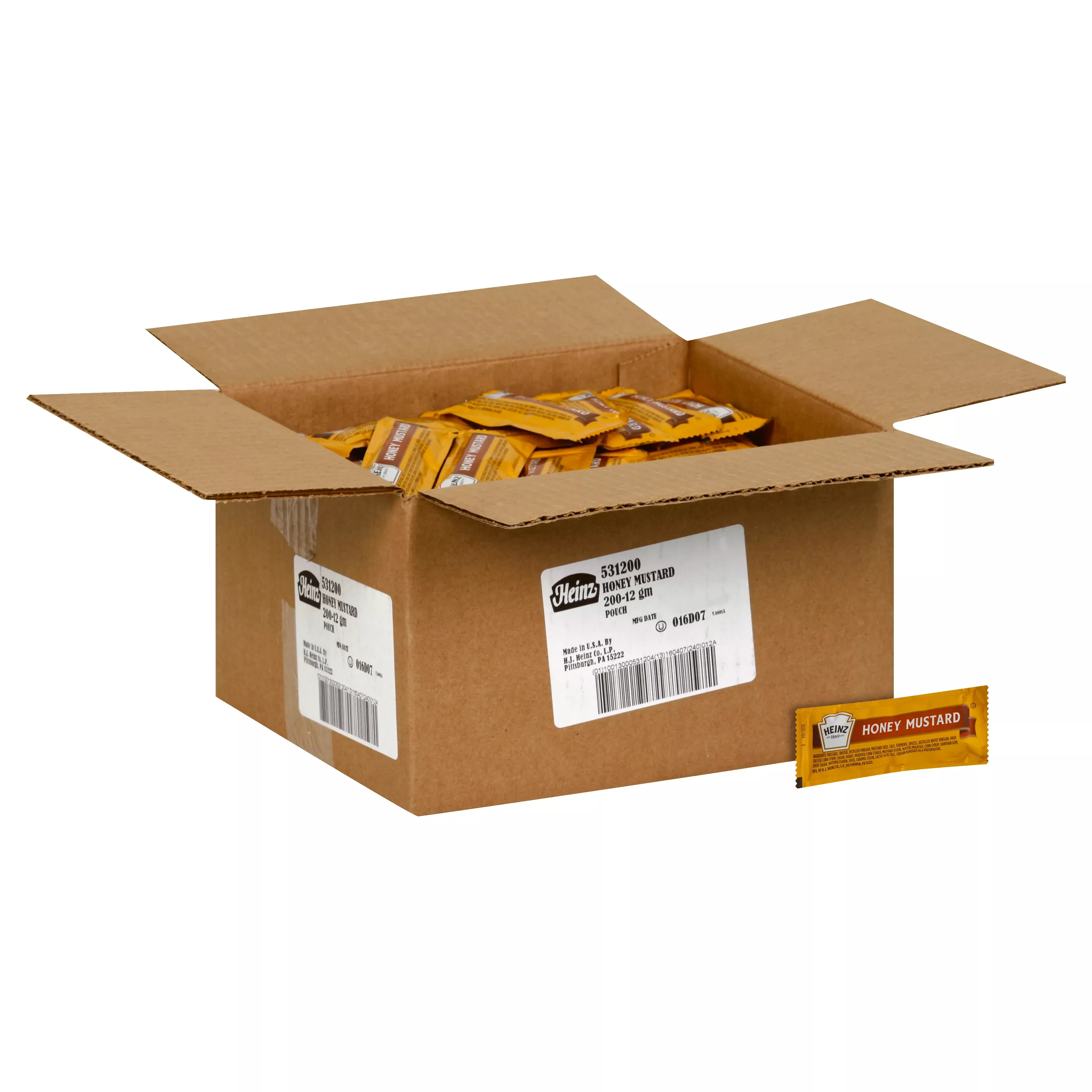 Kraft Heinz Single Serve Honey Mustard Dressing 12 Gram Packets 200 Per Case