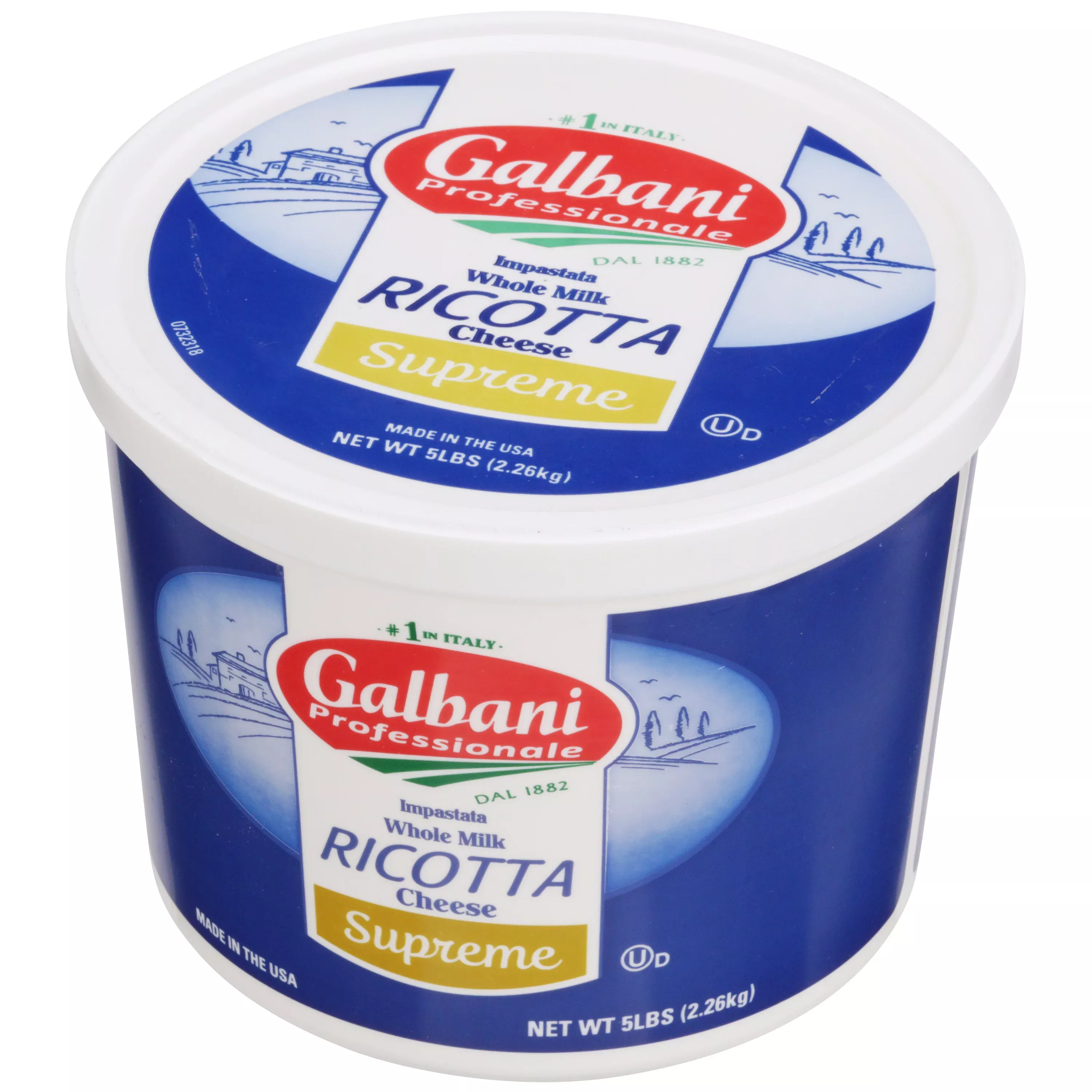 Lactalis Foodservice Galbani Whole Milk Supreme Impastata Ricotta 5 Pound Each - 4 Per Case
