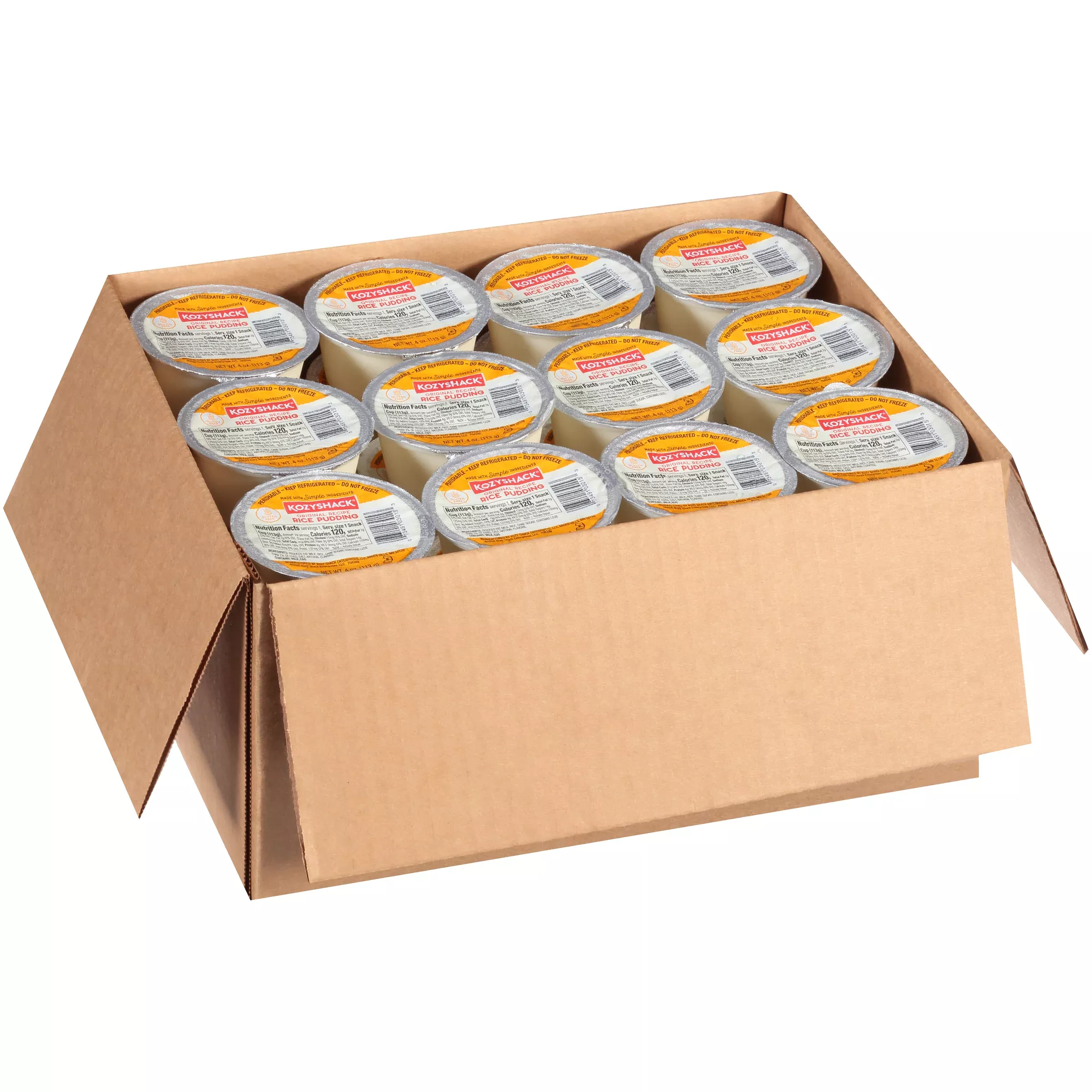 Land O Lakes Refrigerated Kozy Shack Rice Pudding 4 Ounce Size - 48 Per Case