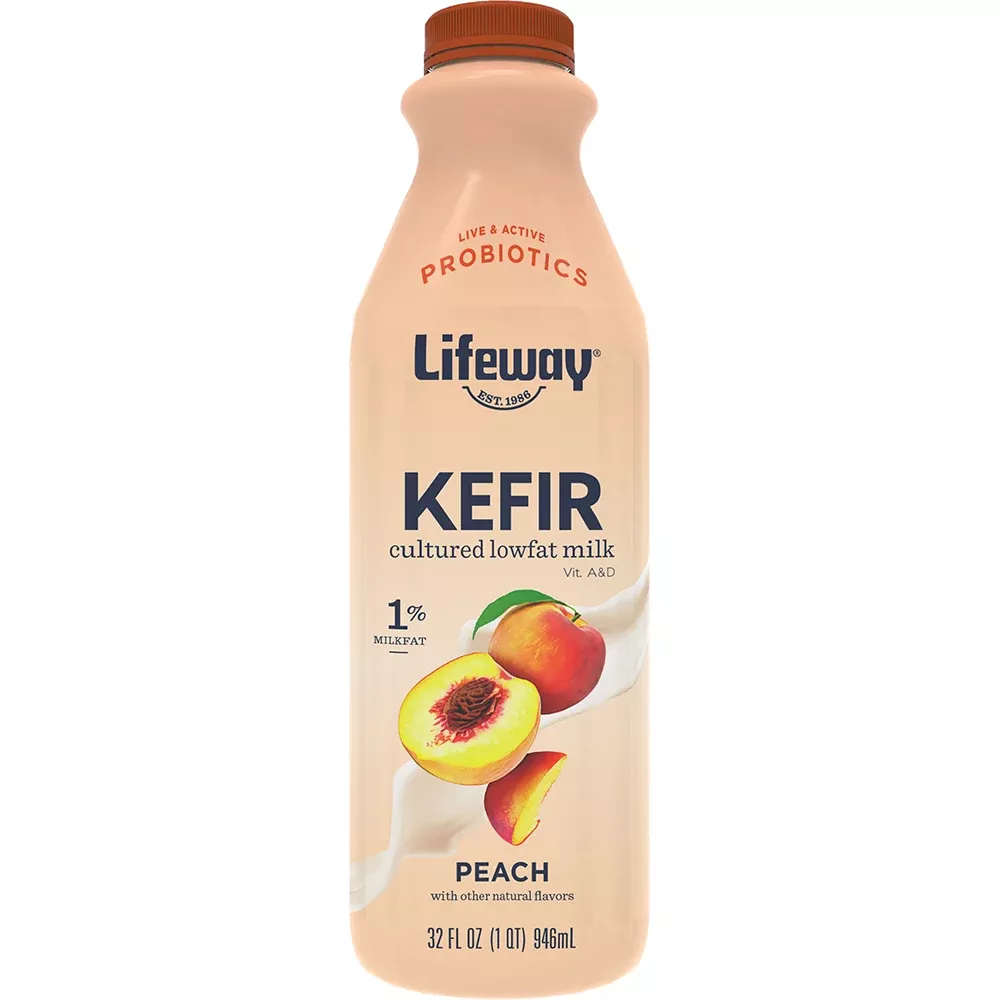 Lifeway Foods Peach Low Fat Kefir 32 Fluid Ounce - 6 Per Case