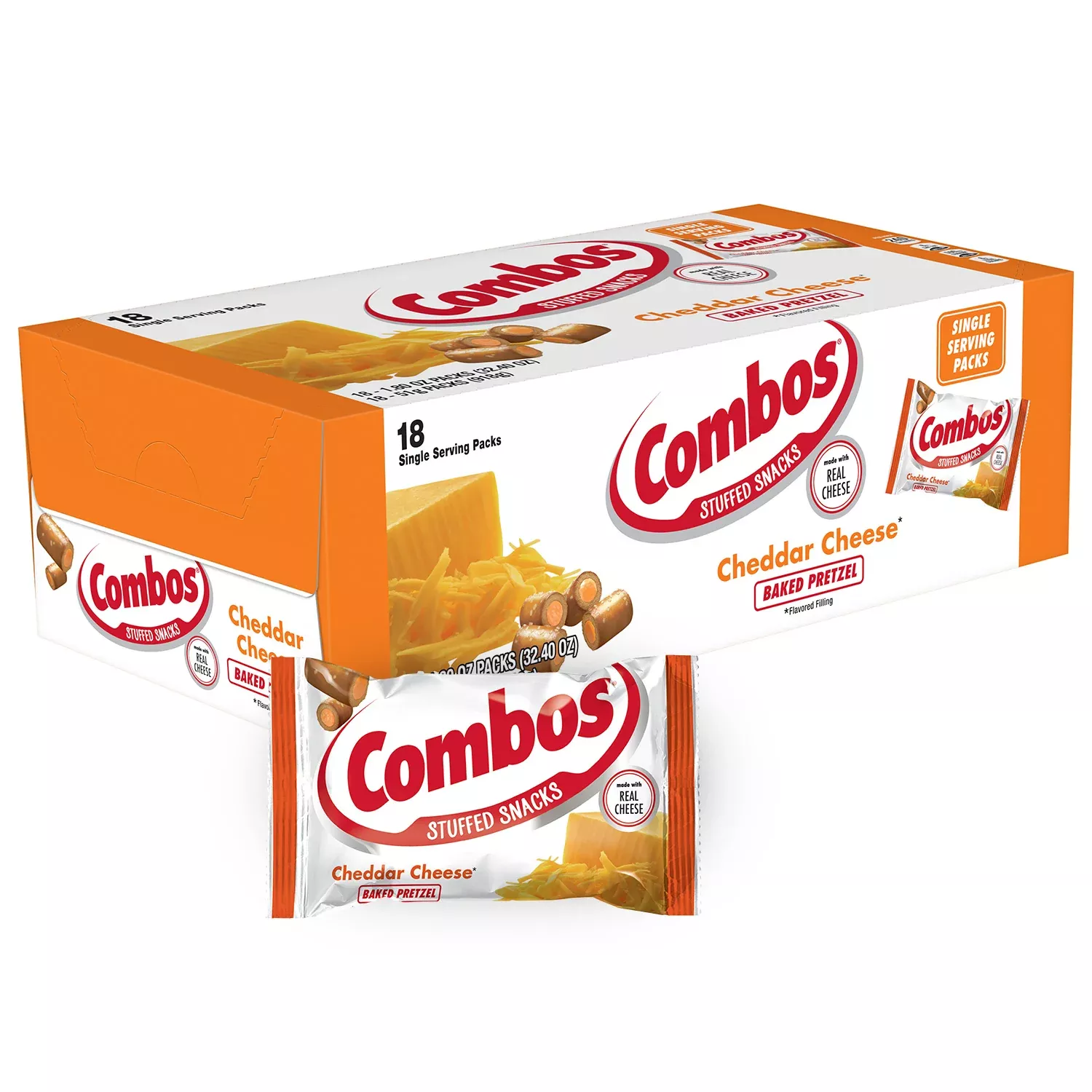 Mars Wrigley Combos Cheddar Pretzel Singles 1.8 Ounce Size - 216 Per Case