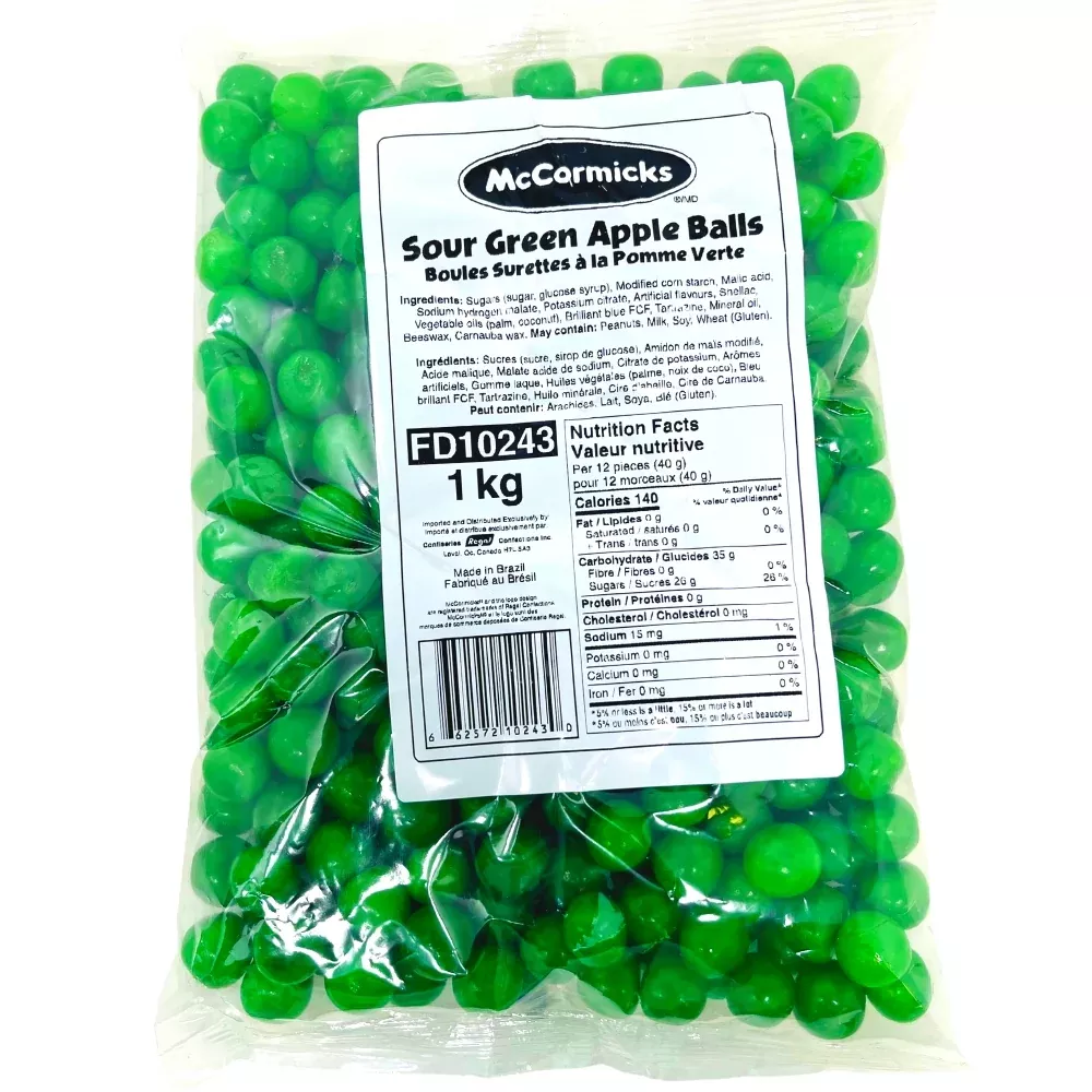 McCormicks Sour Green Apple Balls - 1kg