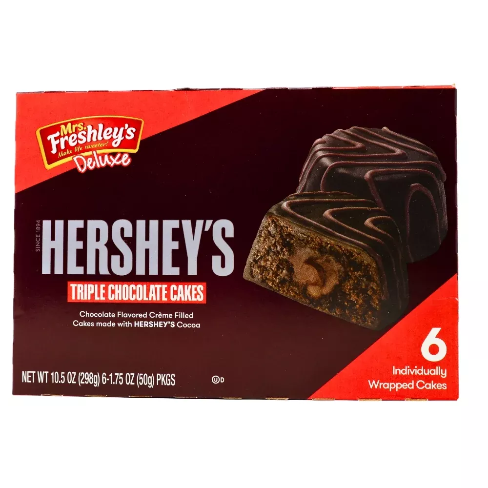 Mrs. Freshley's Hershey's Triple Chocolate Cakes 10.05oz 6 Pack Box