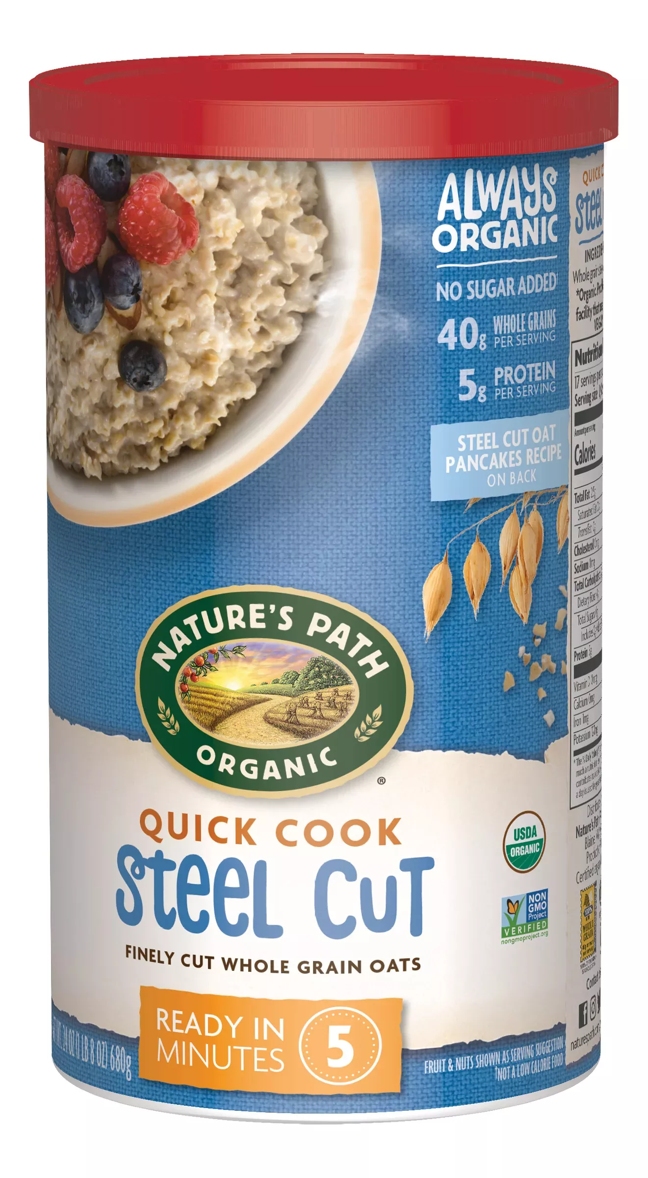 Nature's Path Steel Cut Oats Quick Cook 24 Ounce Size - 6 Per Case