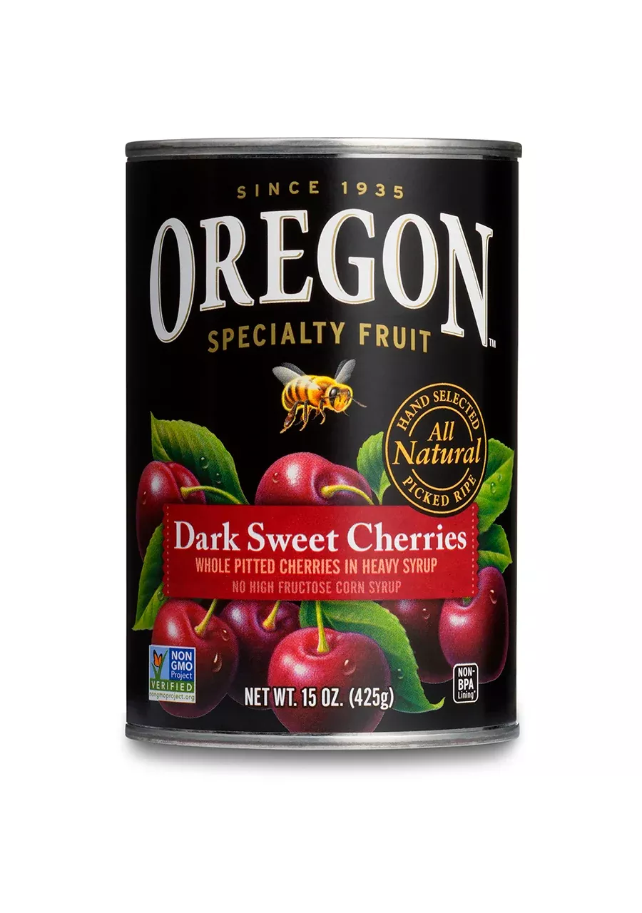 Oregon Fruit Products Pitted Dark Sweet Cherry 15 Ounce Size - 8 Per Case